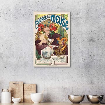 Posterlounge Leinwandbild Alfons Mucha, Bières de la Meuse, Wohnzimmer Vintage Malerei