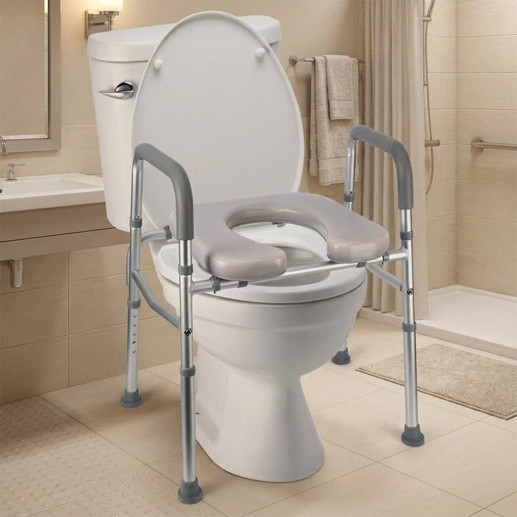 GarveeMore WC-Aufstehhilfe 3-in-1 Kommode Stuhl Toilette Surround Frame verstärkte Toilettenhilfe