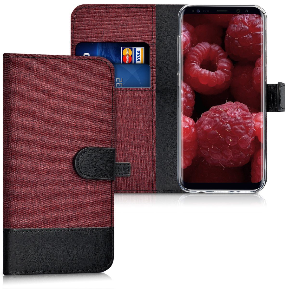 kwmobile Etui Wallet Case für Samsung Galaxy S8, Hülle mit Ständer - Handyhülle Kartenfächer