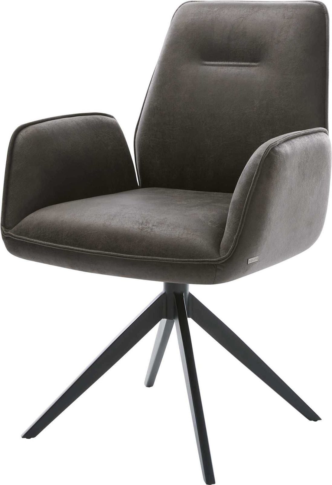 DELIFE Polsterstuhl Zoa-Flex, Kreuzgestell breit Schwarz Mikrofaser Anthraz günstig online kaufen
