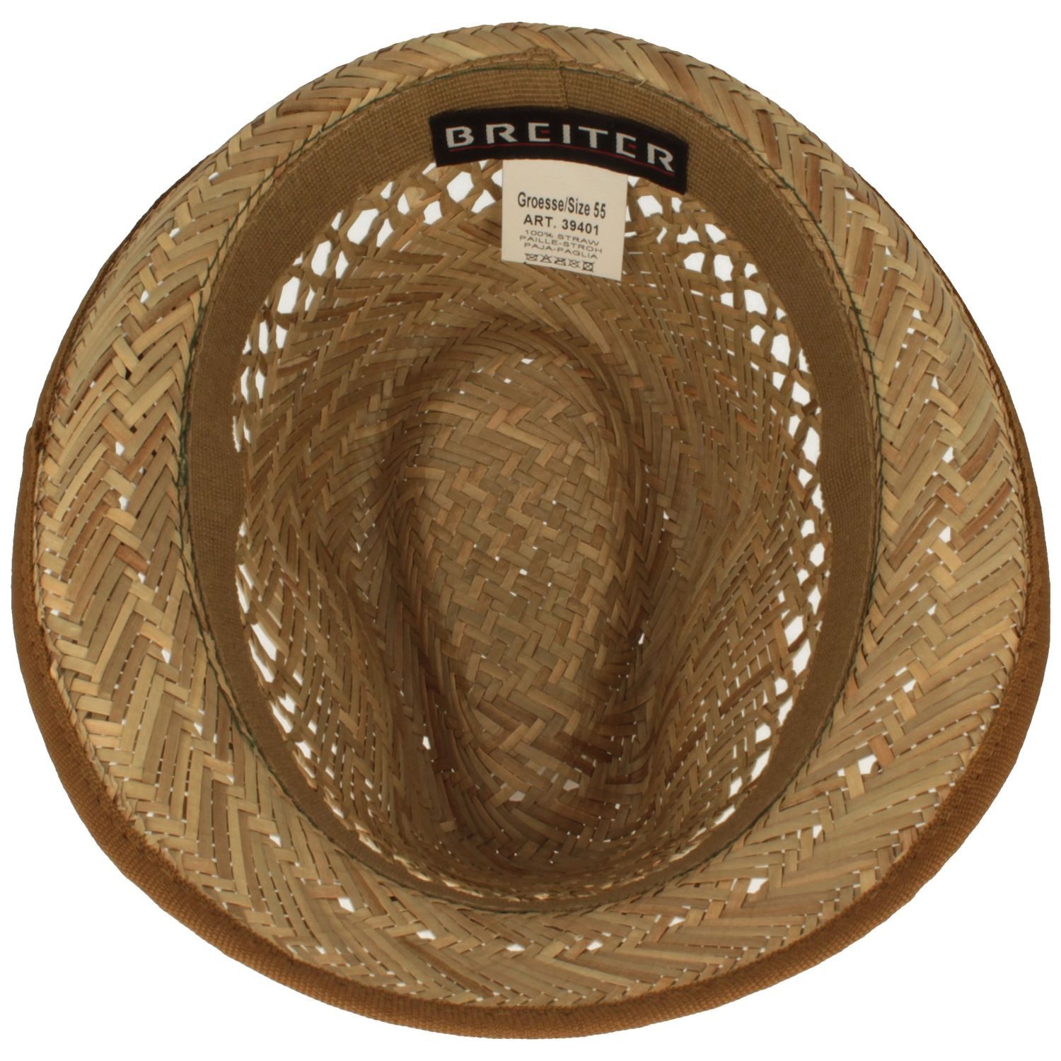 Breiter Strohhut für Kinder mit brauner Kordel