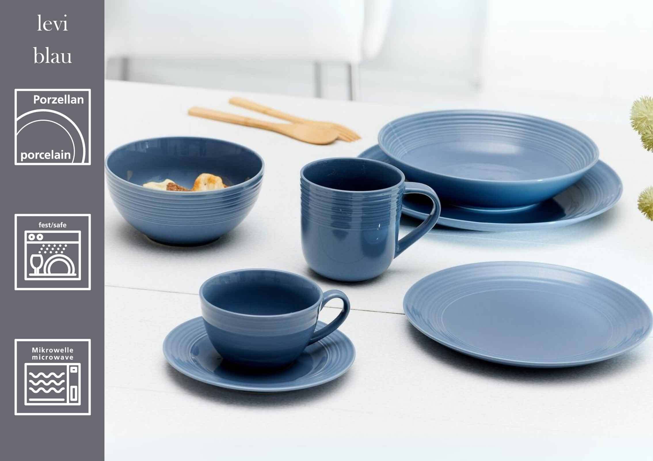 Ritzenhoff & Breker Kombiservice Levi Frühstücks-Set 18er Set (18-tlg), Porzellan