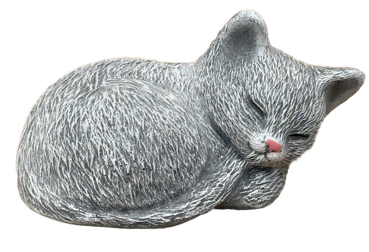 Stone and Style Gartenfigur Frostfeste Steinfigur kleine schlafende Katze verschiedene Farben