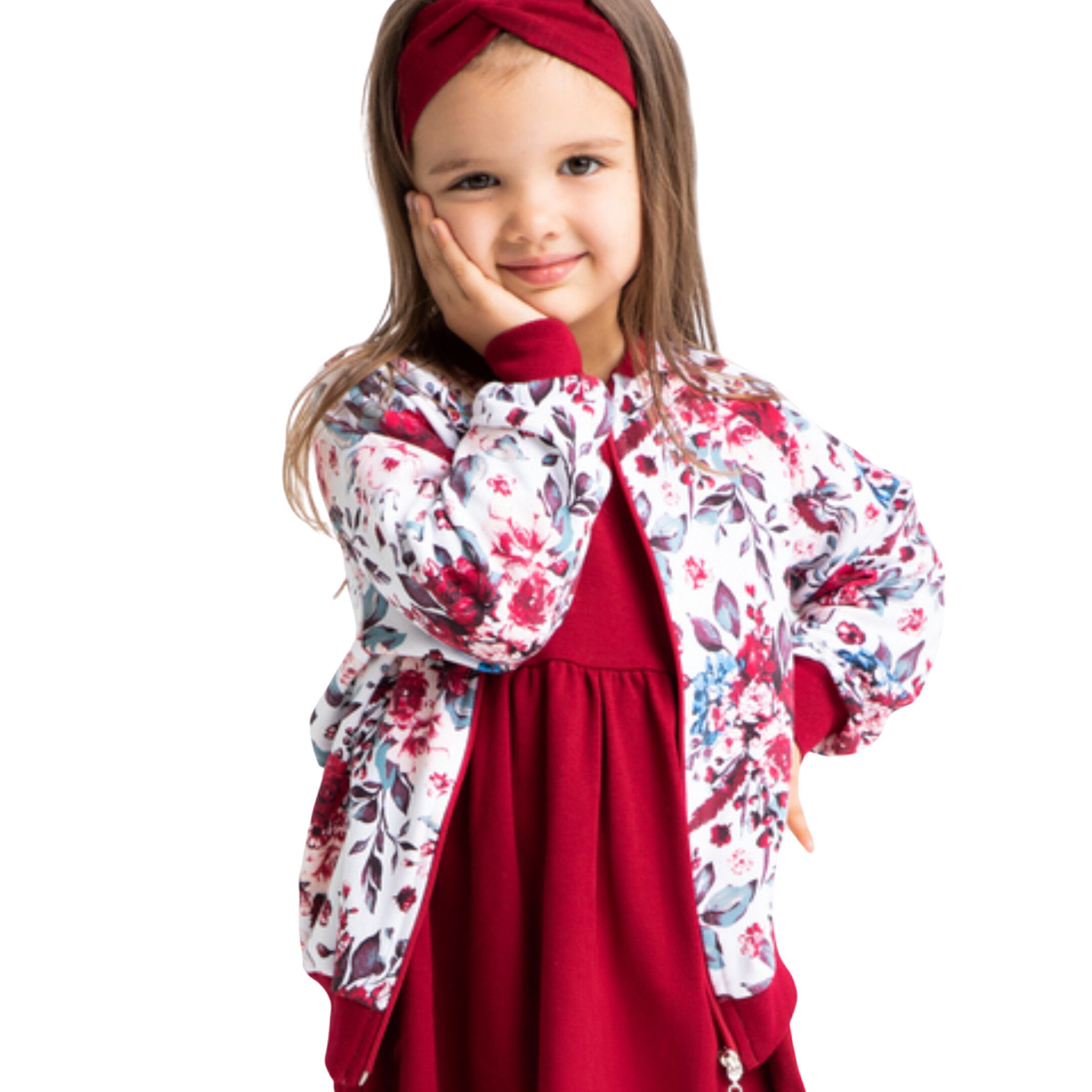 Bamar Nicol Sweatjacke Baby Kind Jacke - Sweatjacke Flowers, Mädchen Jacke 56-98 Für Alltag und festliche Anlässe