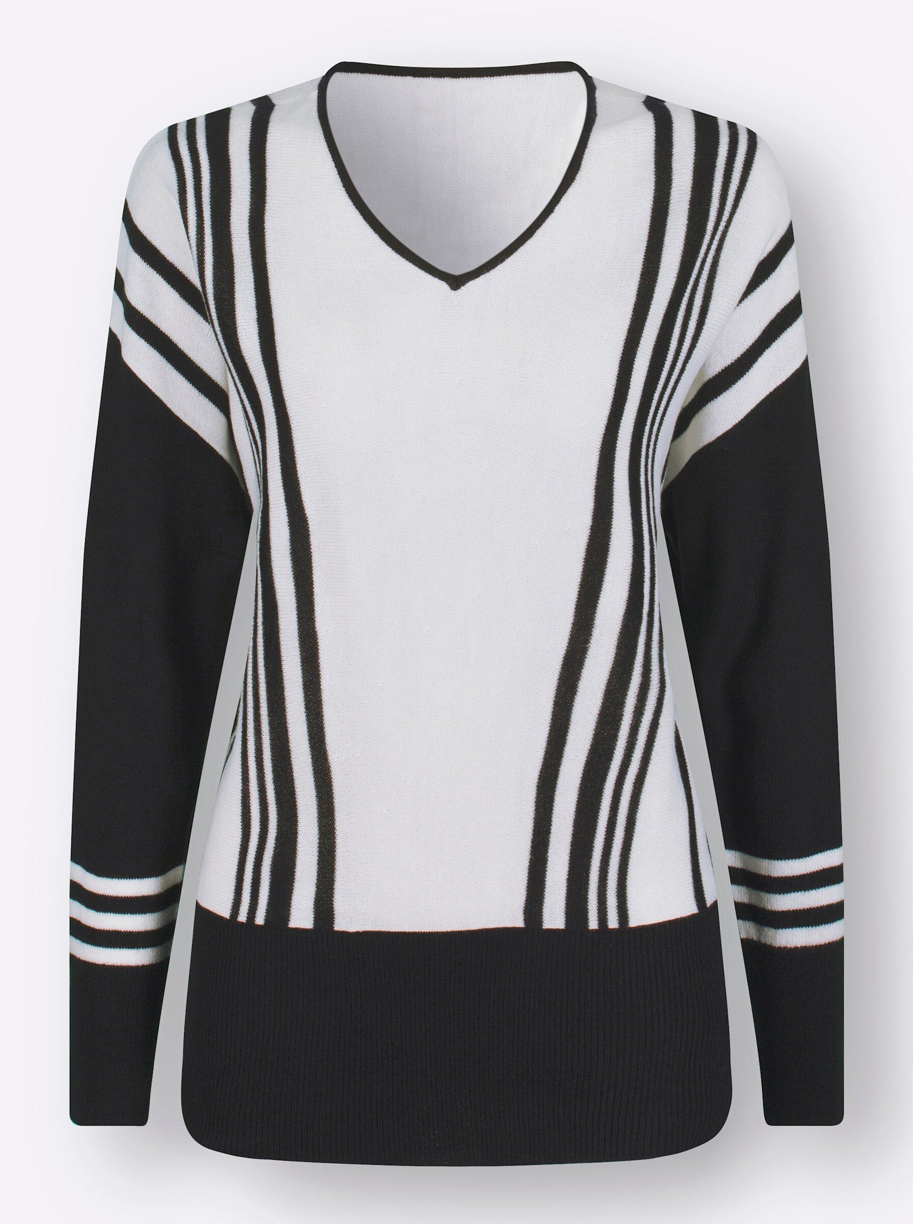 Strickpullover V-Pullover Langarm Jersey