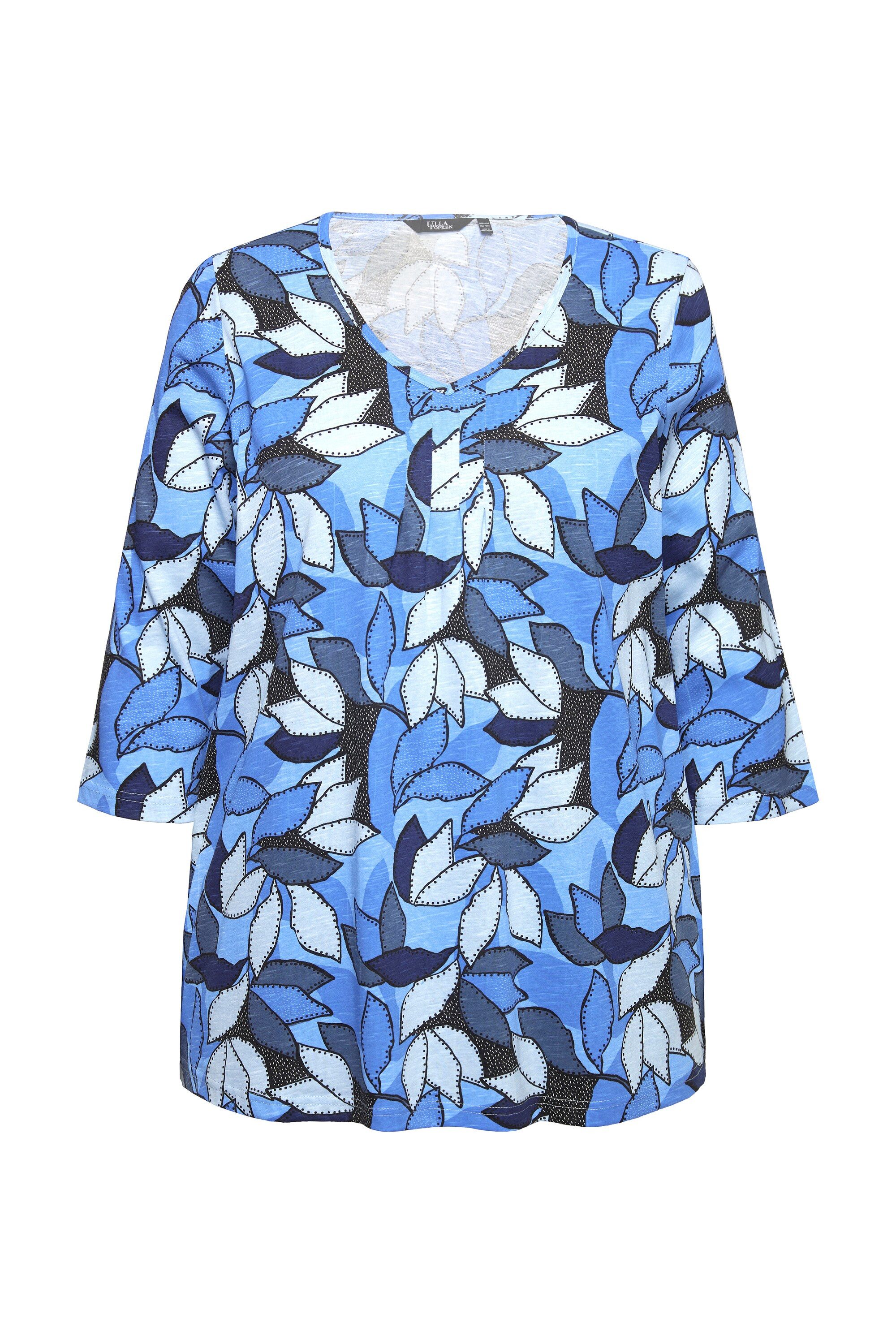 Ulla Popken Sweatshirt Shirt Blätter A-Linie günstig online kaufen