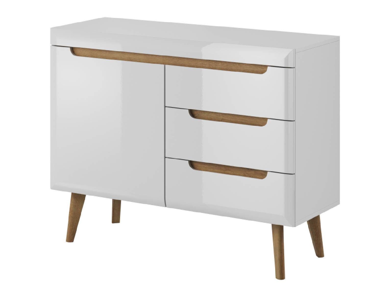 yourhouse24 Kommode Nordi 107x83x40 Weiß/Eiche Riviera, Artisan Eiche