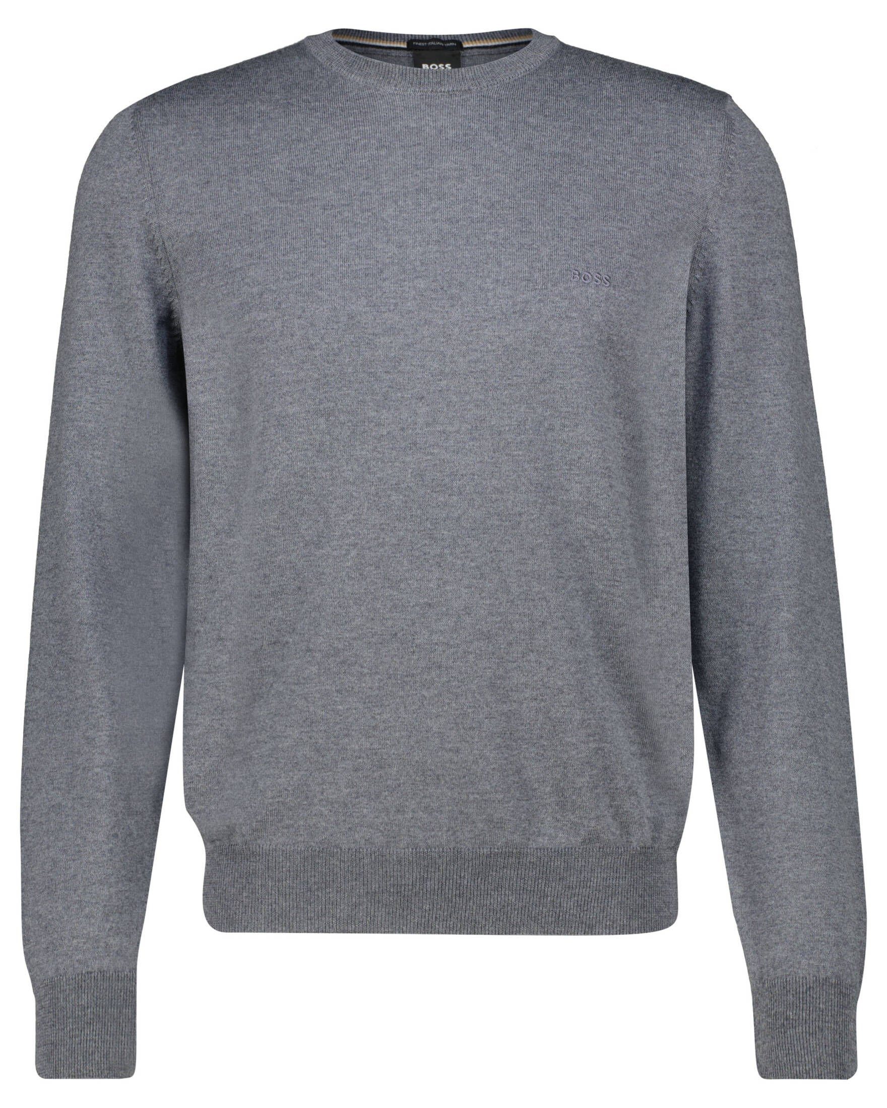 Schurwolle Strickpullover (1-tlg) BOTTO-L Herren BOSS (13) aus Strickpullover grau