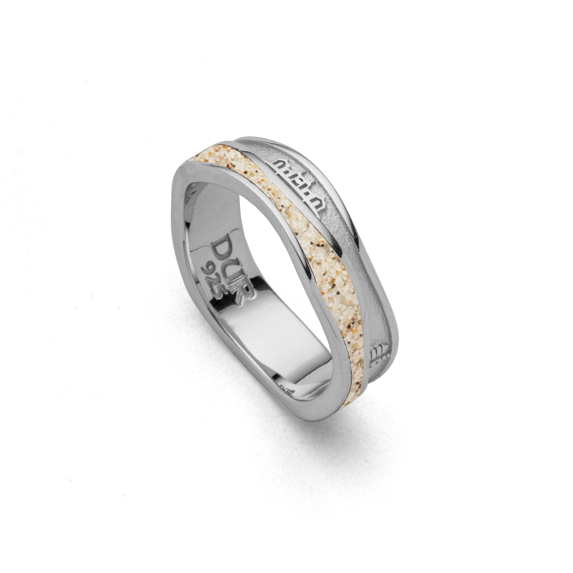 DUR Fingerring DUR Schmuck: Ring Strandwellen "Rügen", der schmale Rügenring mit Stra
