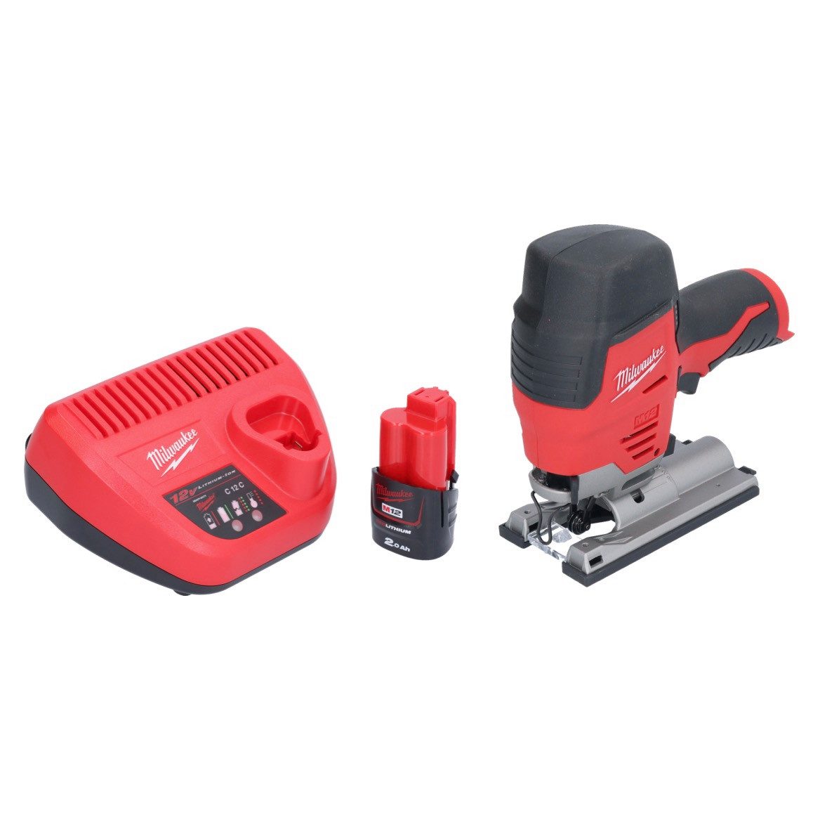 Milwaukee Akku-Stichsäge M12 JS-201 Akku Stichsäge 12 V + 1x Akku 2,0 Ah + Ladegerät