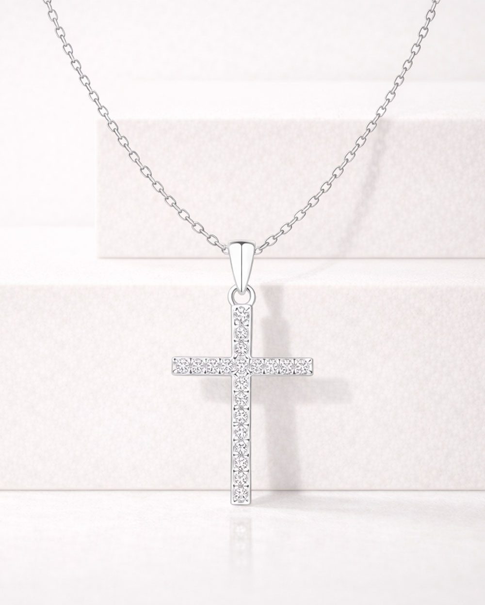 DANIEL CLIFFORD Kreuzkette 'Christabel' Damen Halskette Silber 925 Kreuz-Anhänger Kristalle (inkl. Verpackung), Silberkette mit Kreuzanhänger mit Kristallen bes – Bild 5 von 5