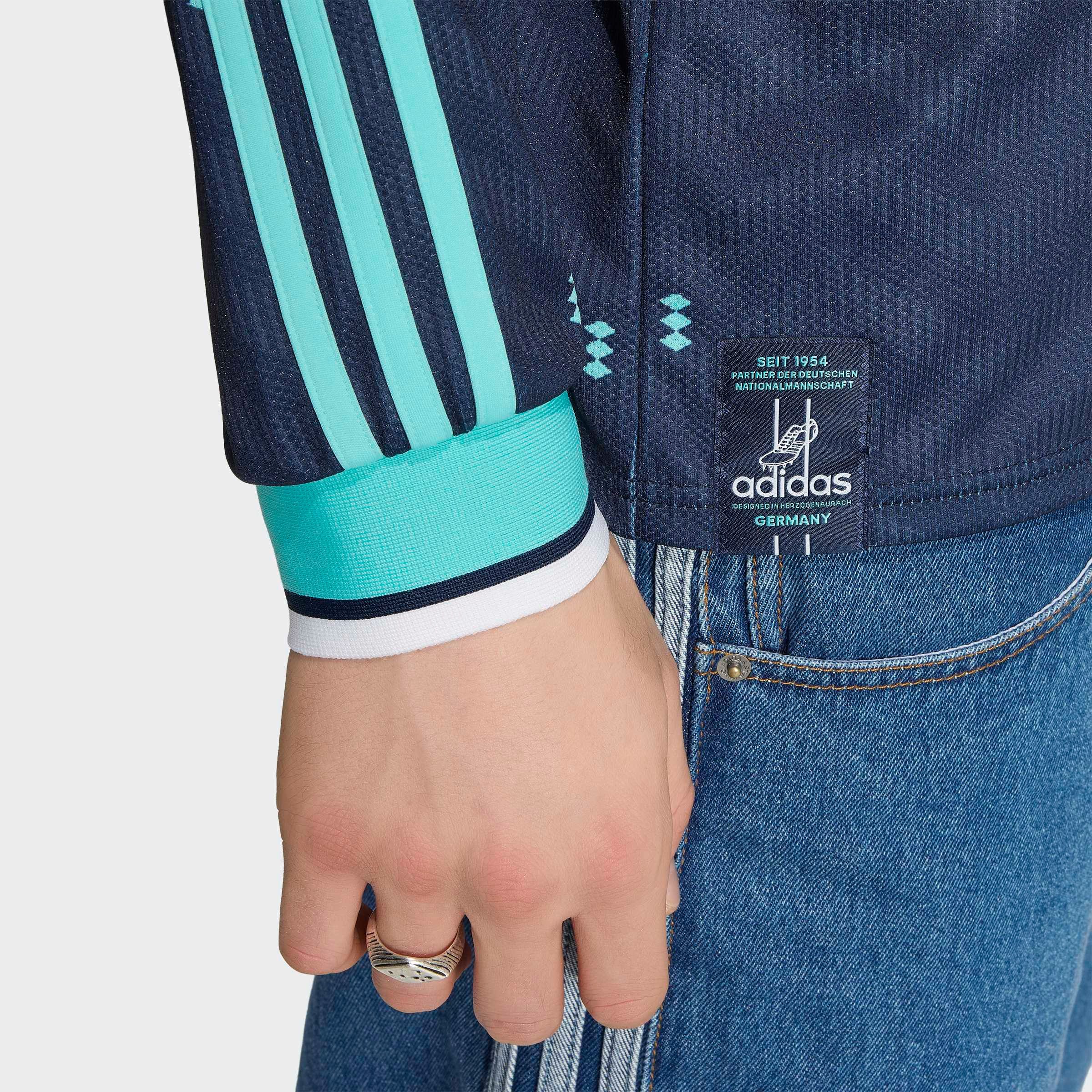 adidas Performance Fußballtrikot DFB A JSY L mit V-Ausschnitt, mit Climacool® Technologie, schmal geschnitten