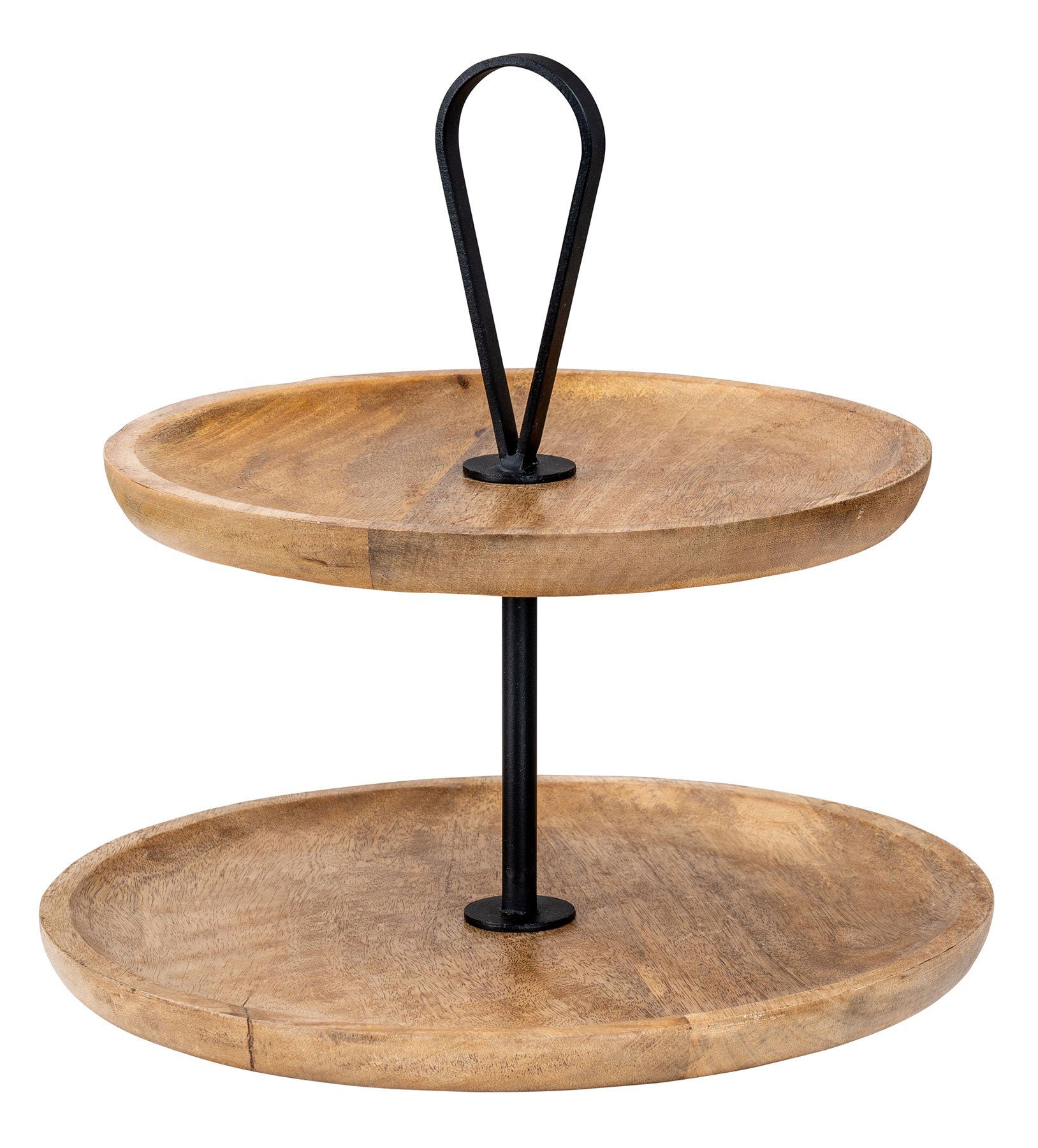 Levandeo® Etagere, Etagere 2 Etagen H35cm Mango Holz Schwarz Natur Servierplatte. € 44,99