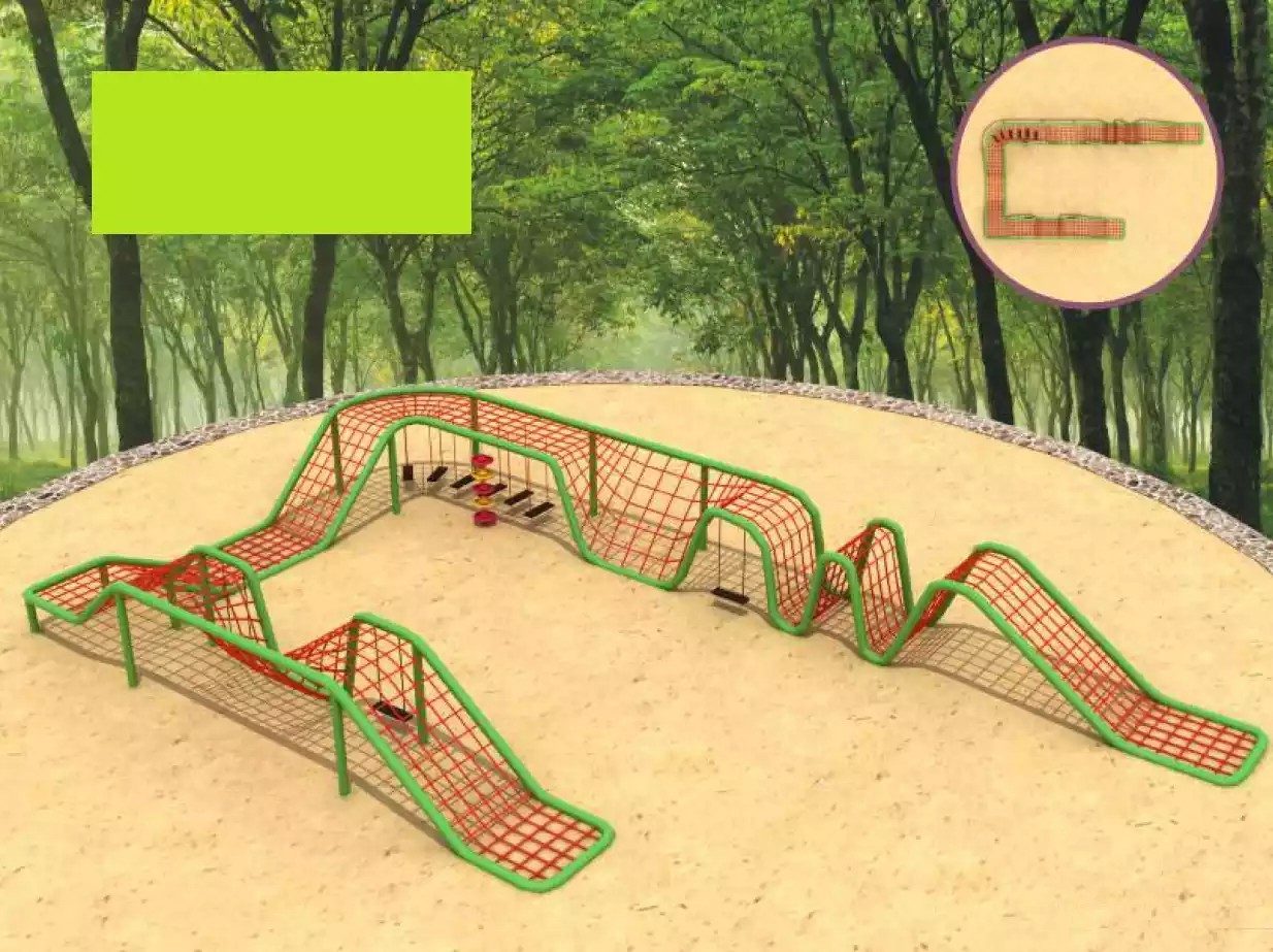 JVmoebel Klettergerüst Outdoor-Seilplattform aus Stahl in Grün für kreatives Klettern, (Spielplatz), Made in Europa