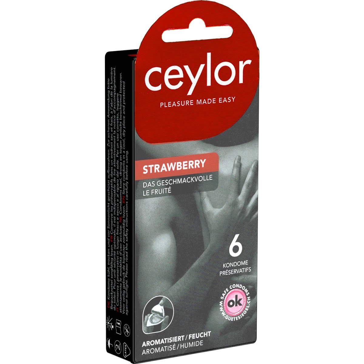 Ceylor Kondome Strawberry (Kondome mit Aroma-Gleitcreme) Packung mit, 6 ...