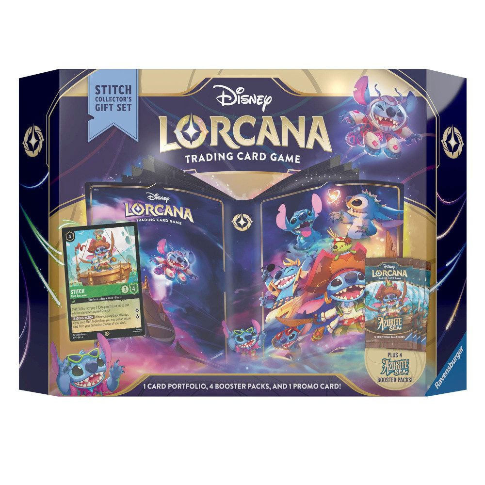 Ravensburger Sammelkarte Disney Lorcana TCG Azurite Sea Geschenk-Set Stitch *Englische Edition*
