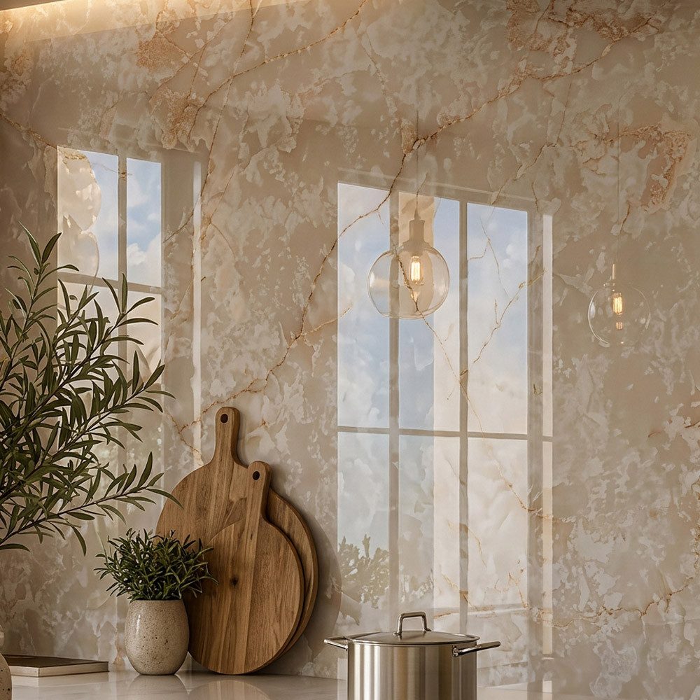 HOME DELUXE Wandpaneel EDA, BxL: 120x244 cm, (2-tlg) Feuchtraum geeignet, Wandpaneele in Marmor, Naturstein und Betonoptik