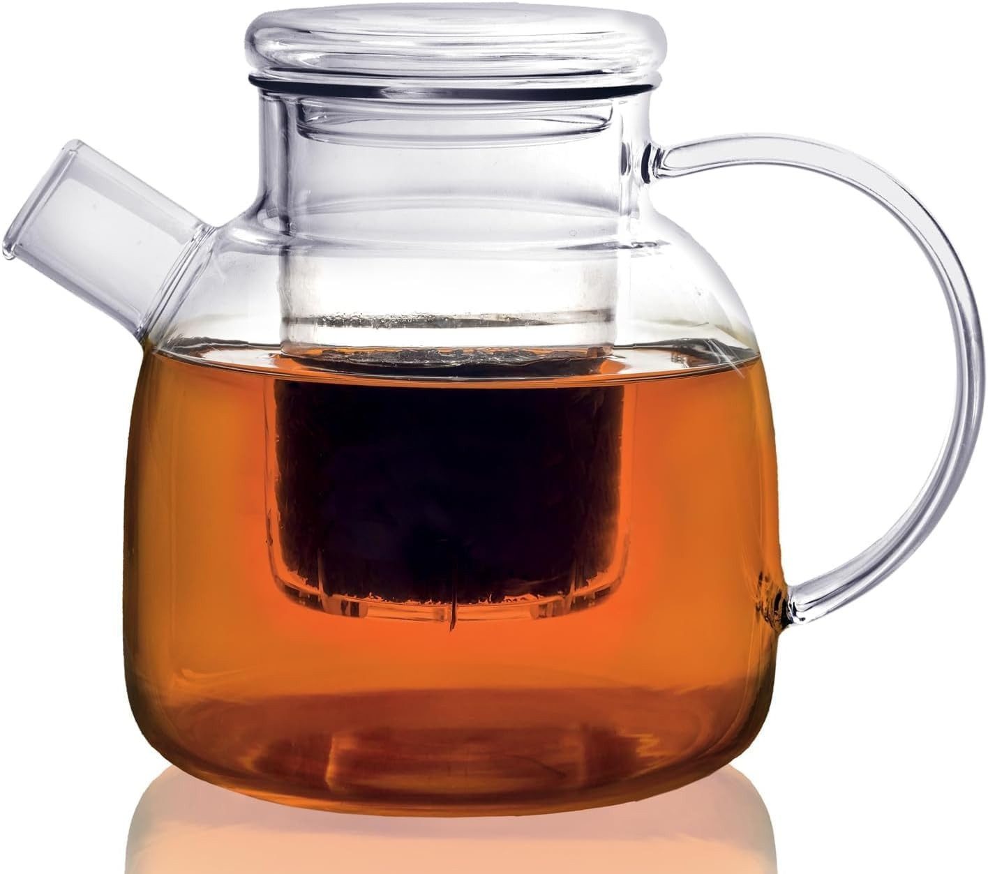 Dimono Teekanne DIMONO Mundgeblasene Teekanne mit Teefilter & Teesieb, 1.5 l, Glas-Kanne mit Filtereinsatz