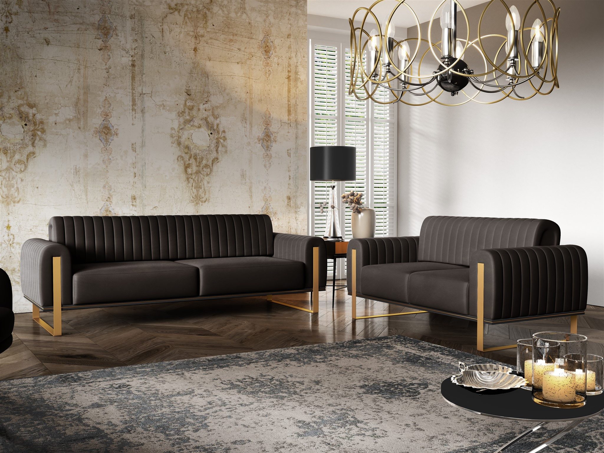 Fun Möbel 3-Sitzer Sofa Designersofa VALERIE in Stoff Elisa Velvet, auch im günstig online kaufen