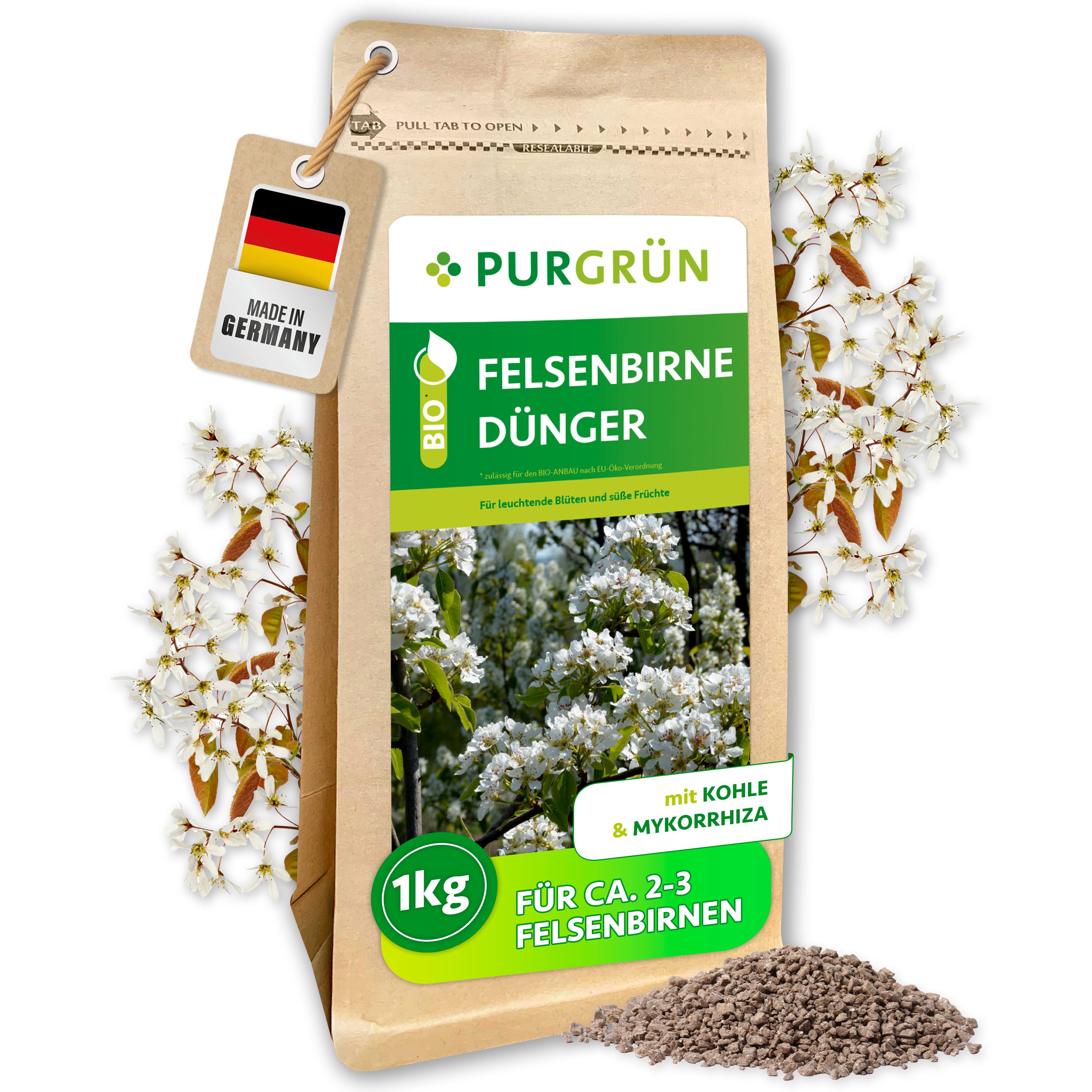 Purgrün Gartendünger Bio Felsenbirne Dünger