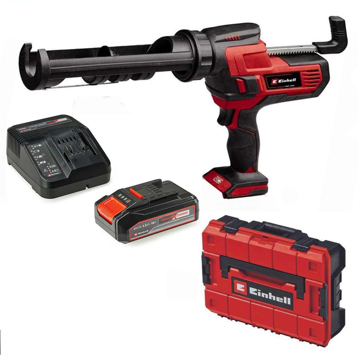 Einhell Akku-Kartuschenpistole Kartuschenpistole TE-SG 18/10 Li +2.5 Ah Akku & Ladegerät + Koffer