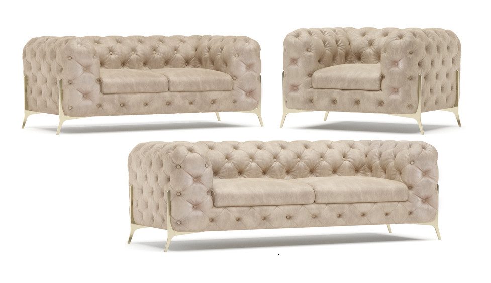 S-Style Möbel Polstergarnitur Chesterfield 3+2+1 Jersey günstig online kaufen
