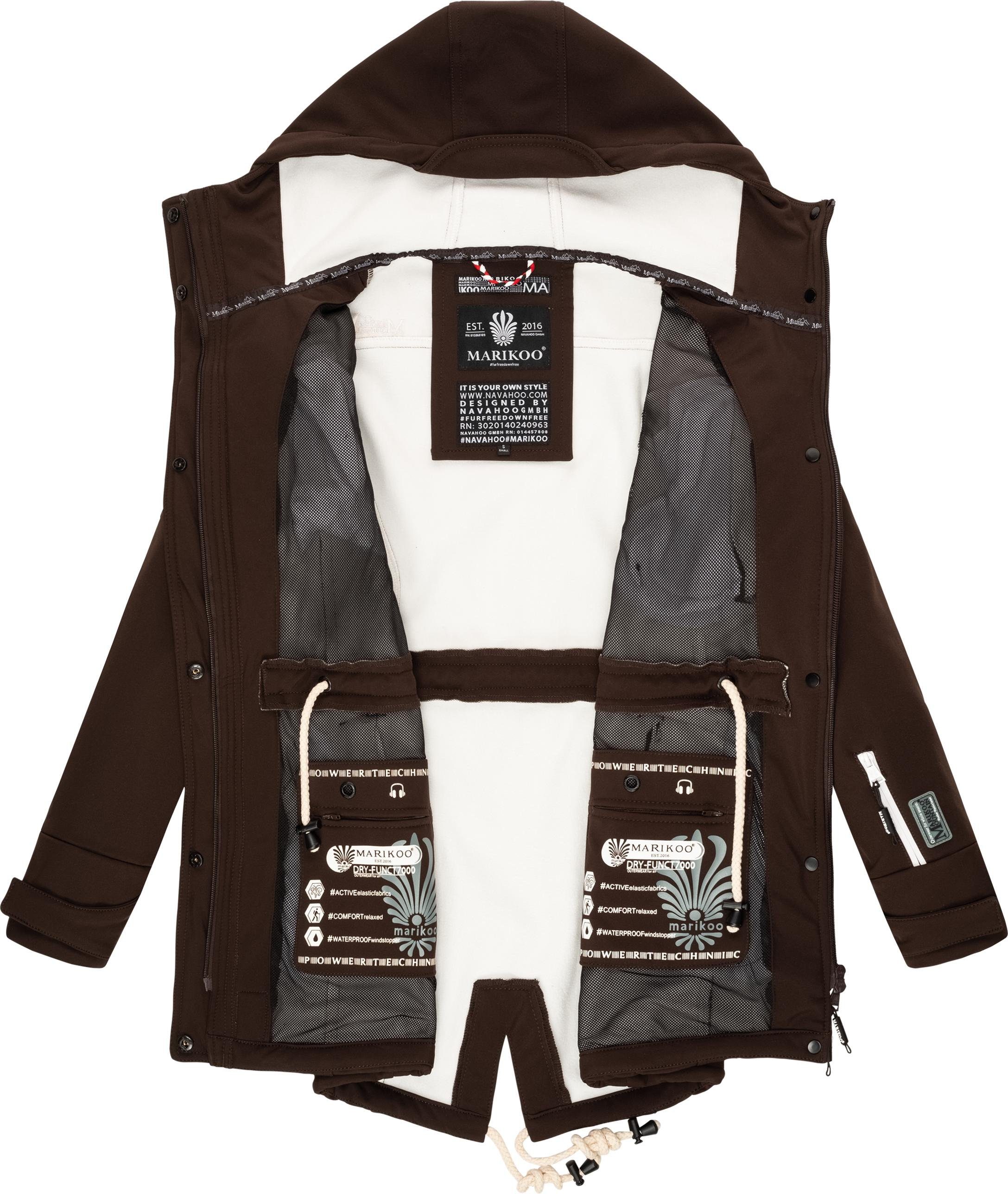 Marikoo Funktionsmantel Zimtzicke Softshell Parka mit Kapuze – Bild 4 von 5