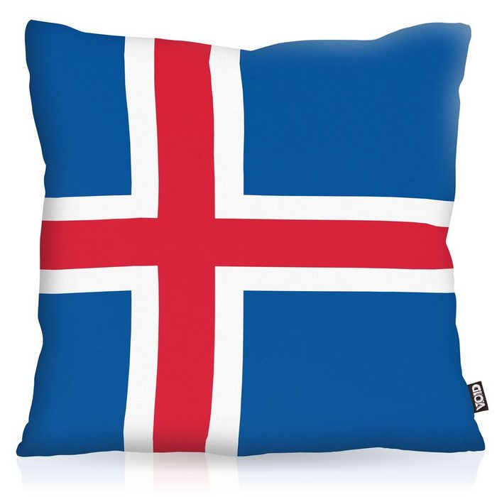 Kissenbezug VOID Sofa-Kissen Island Iceland Flagge Fahne Fan Fussball EM WM