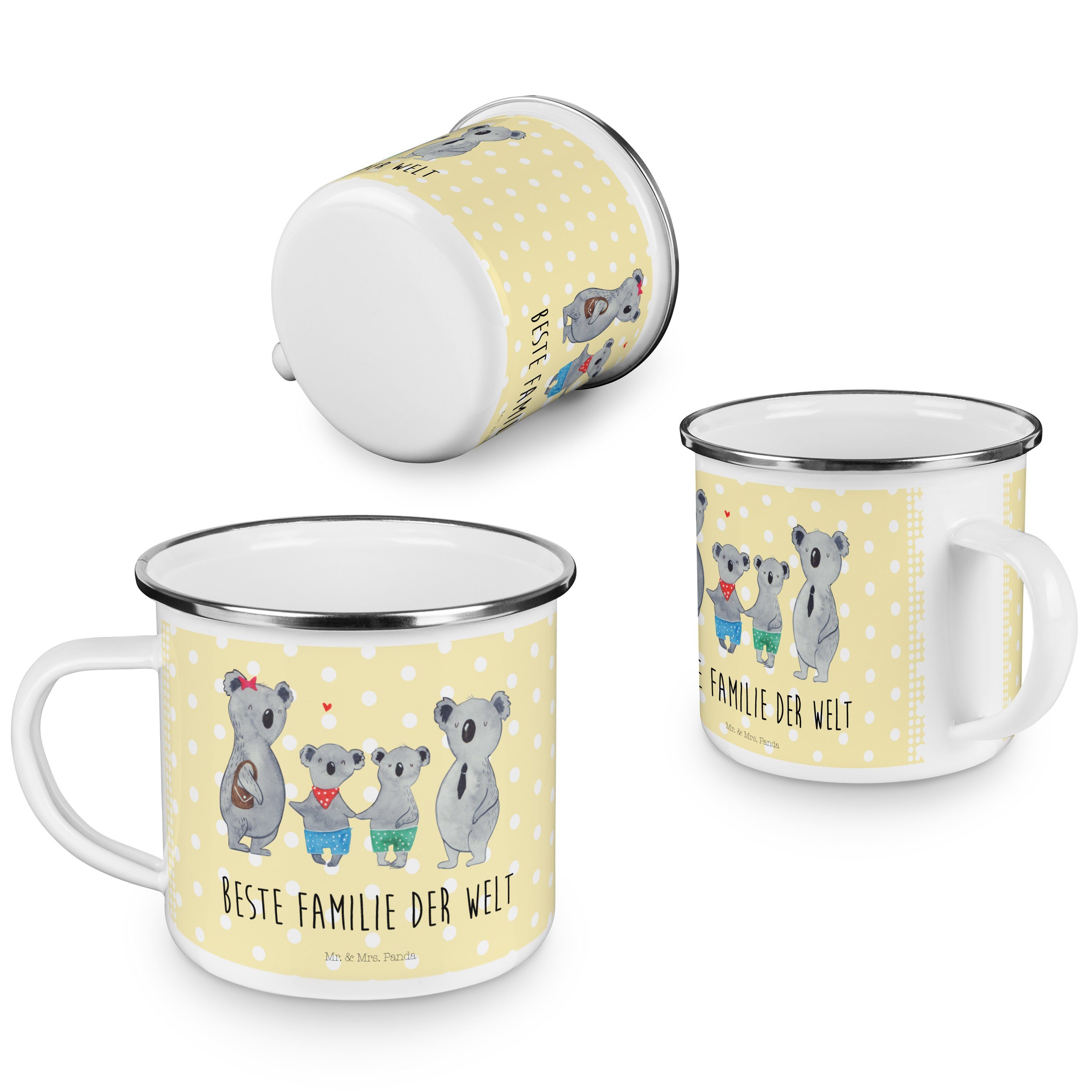 & Becher Tasse, zwei Mr. Familie Mrs. Koala - Emaille Panda Pastell Geschenk, Li, Outdoor Papa, - Gelb
