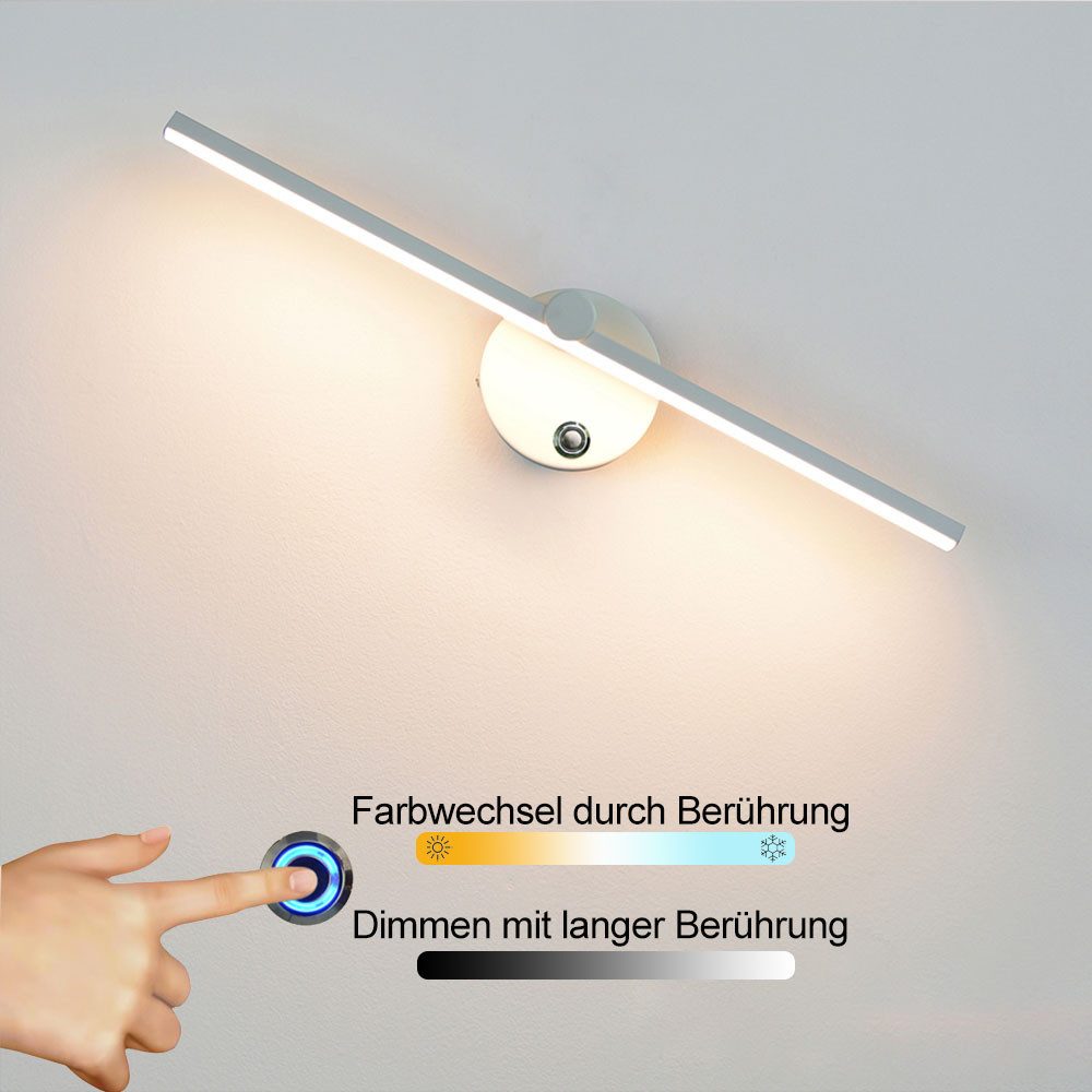 QUBEBU LED Wandleuchte Innen Wandlampe Wandbeleuchtung Wohnzimmer Badezimmer Schlafzimmer, LED fest integriert, 350° Einstellbar Badlampe Flur Schlafzimmer, Schrank-Beleuchtung, LED Wandlampe Innen für Schlafzimmer, Arbeitszimmer, Flur