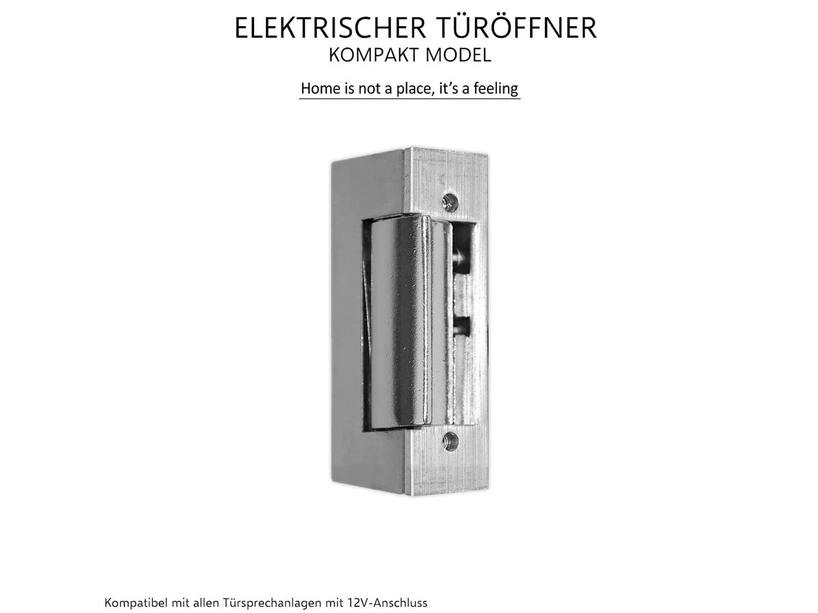 Elro Türöffner, Elektrischer Türöffner ohne Schließblech,12V, Höhe 7,5cm