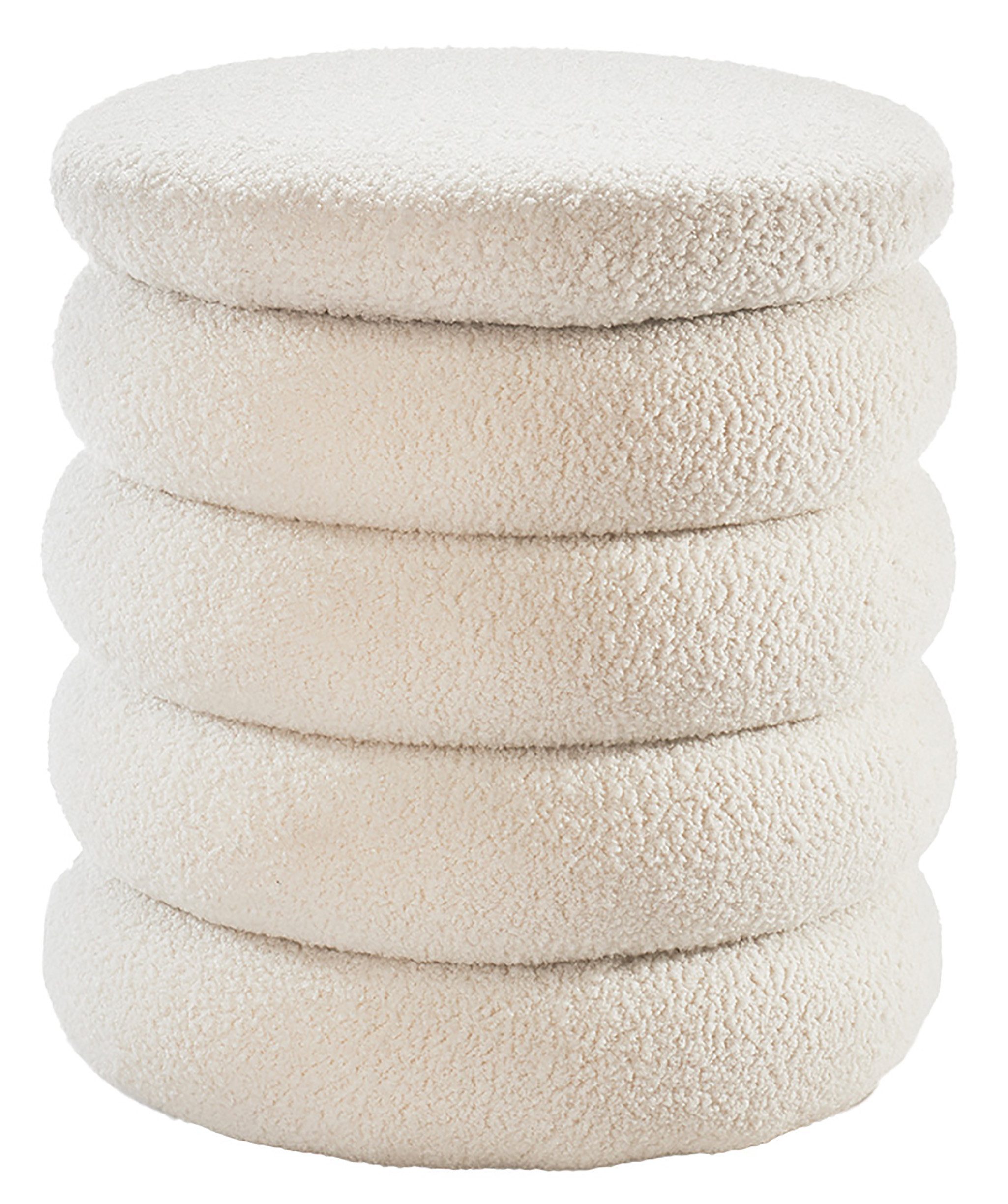 Kobolo Sitzhocker Hocker mit Aufbewahrung BAHATI – Bouclestoff (1 Stück, mi günstig online kaufen