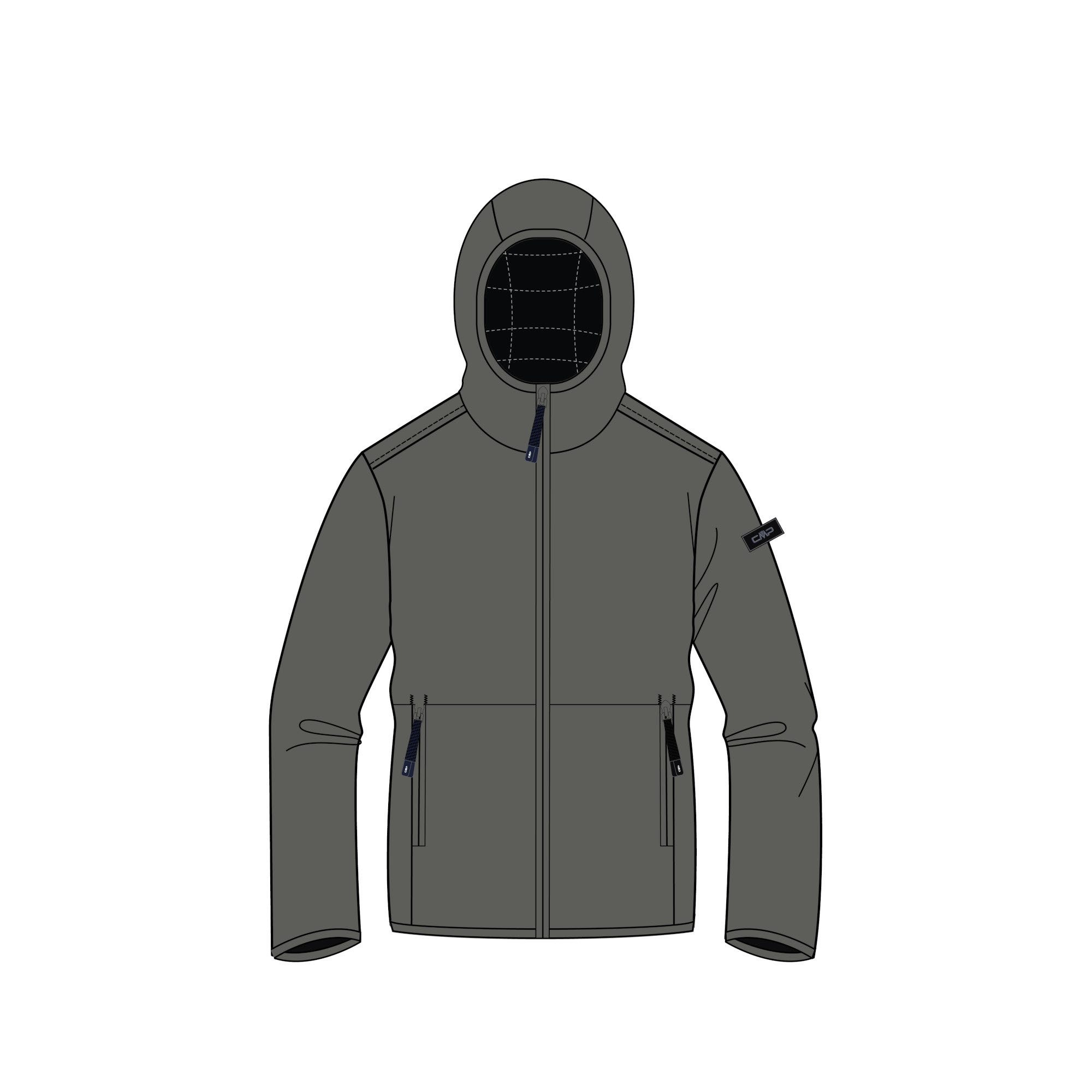 Winterjacke CMP Herren Jacke MAN REVERSE JACKET FIX HOOD 34K0137