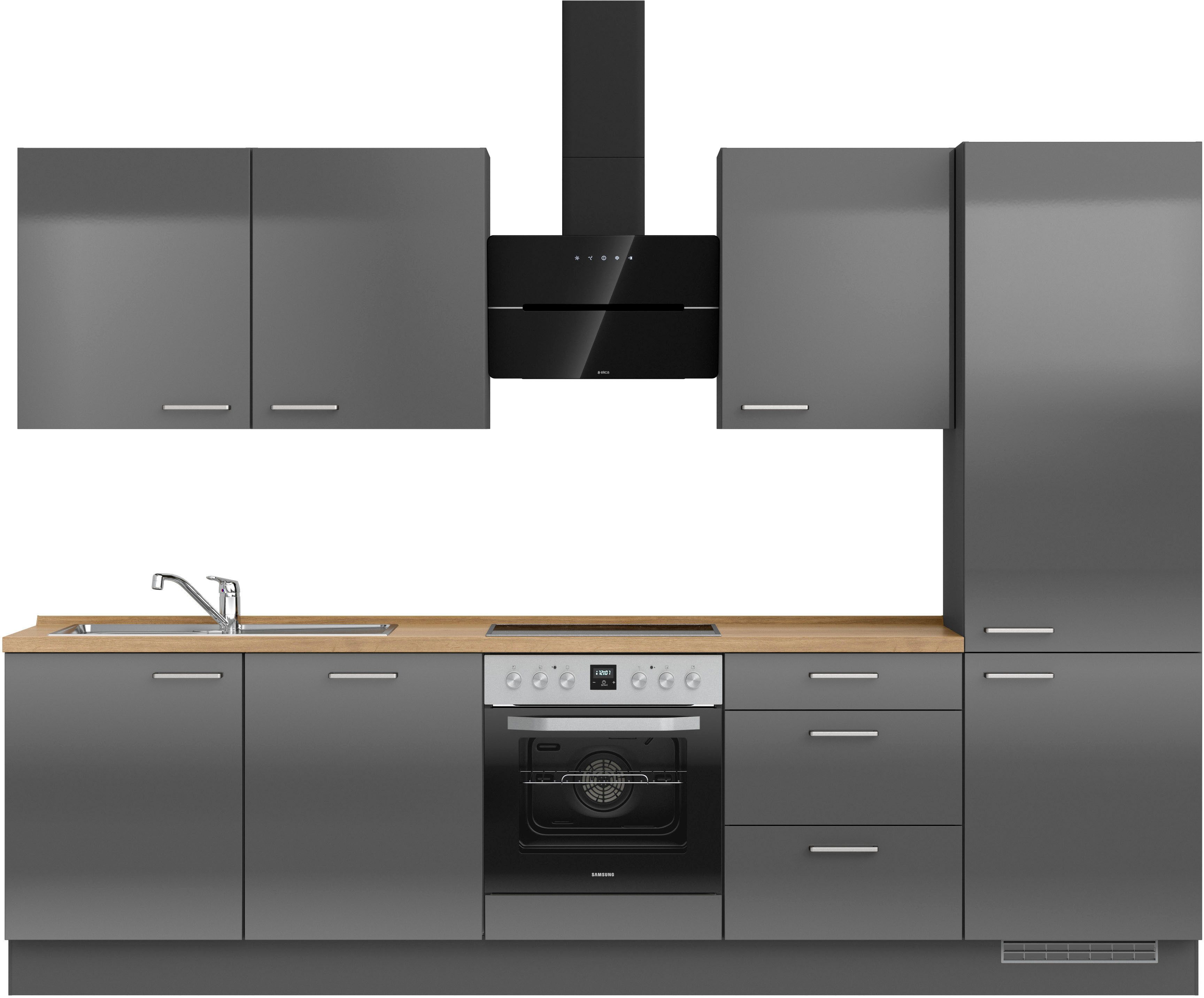 nobilia® Küchenzeile "Flash II", vormontiert, Ausrichtung wählbar, Breite 300 cm, wahlw. mit E-Geräten