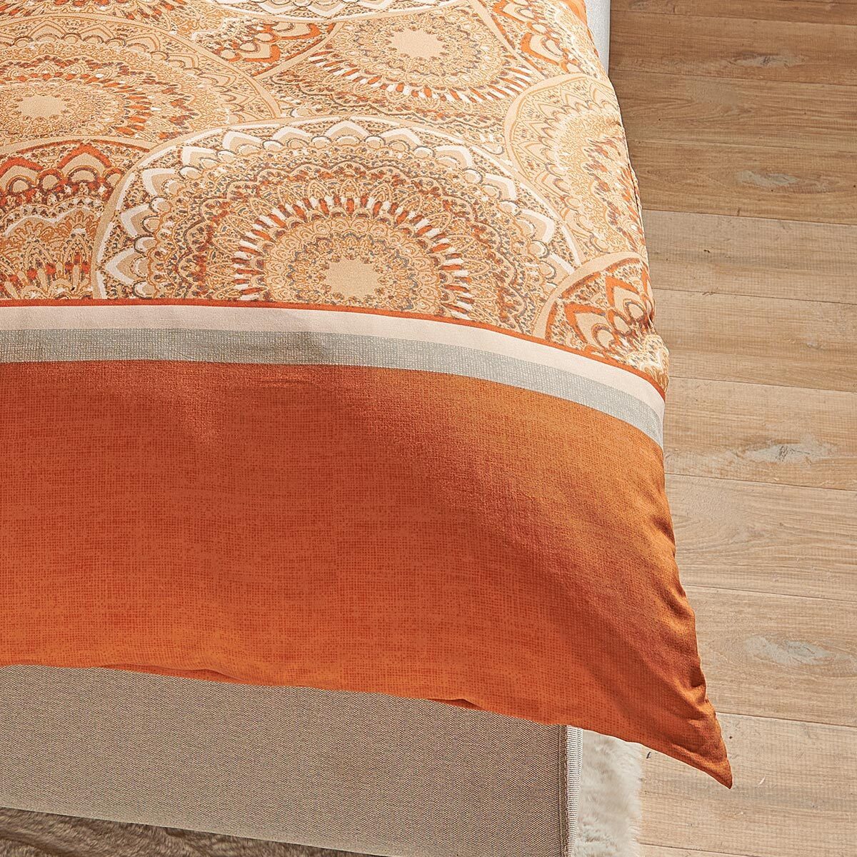 TRAUMSCHLAF Bettwäsche Karlsruhe orange, Mikrofaser, 3 teilig – Bild 3 von 4