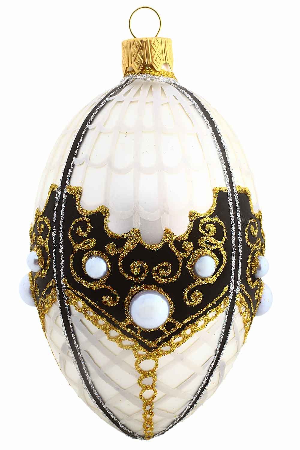 Hamburger Weihnachtskontor Osterei Osterei mit Juwelen des Meeres (Set), mundgeblasen - handdekoriert