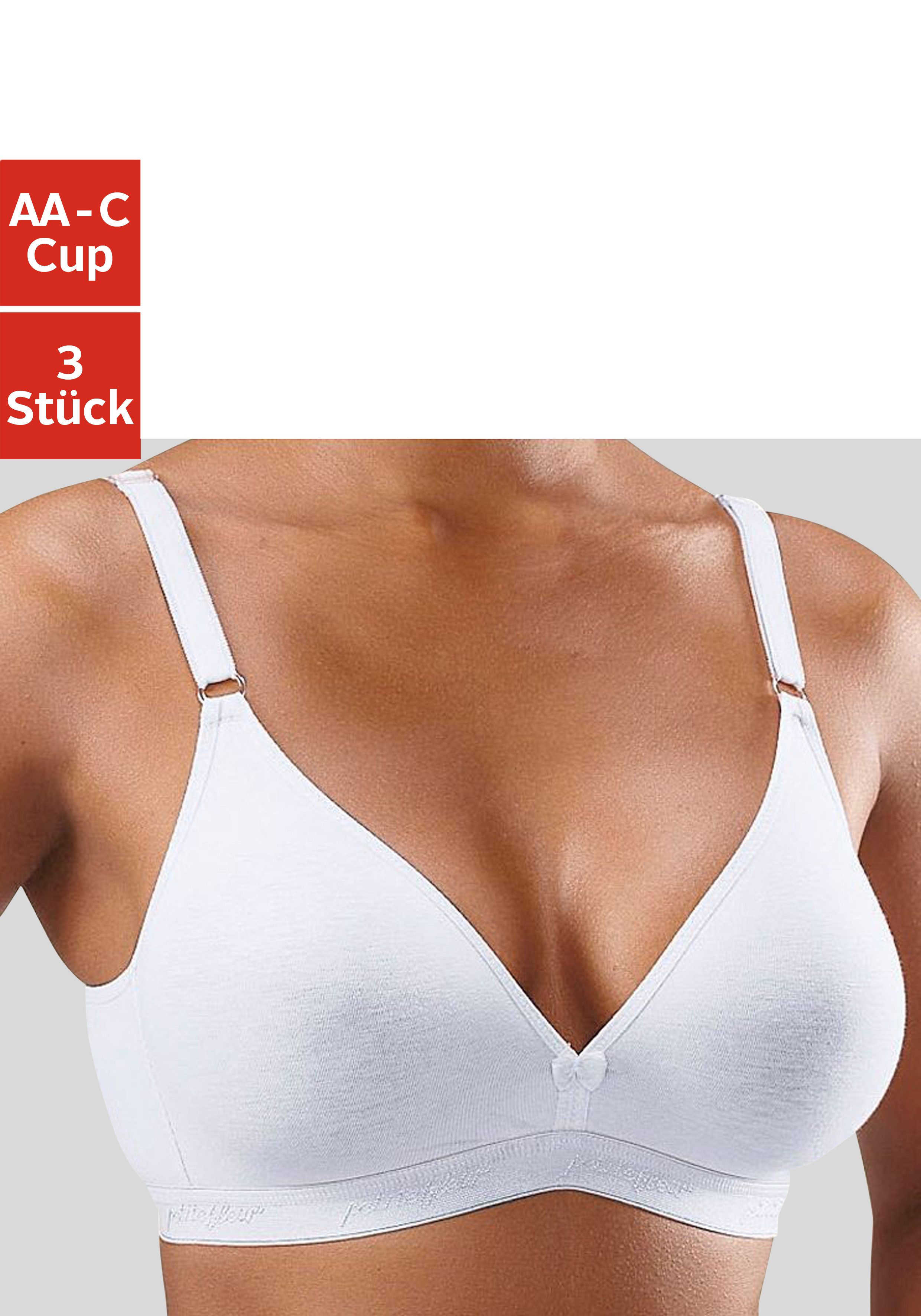 petite fleur Bralette-BH (Packung, 3 Stück) ohne Bügel im Triangel-Schnitt aus schöner Baumwolle