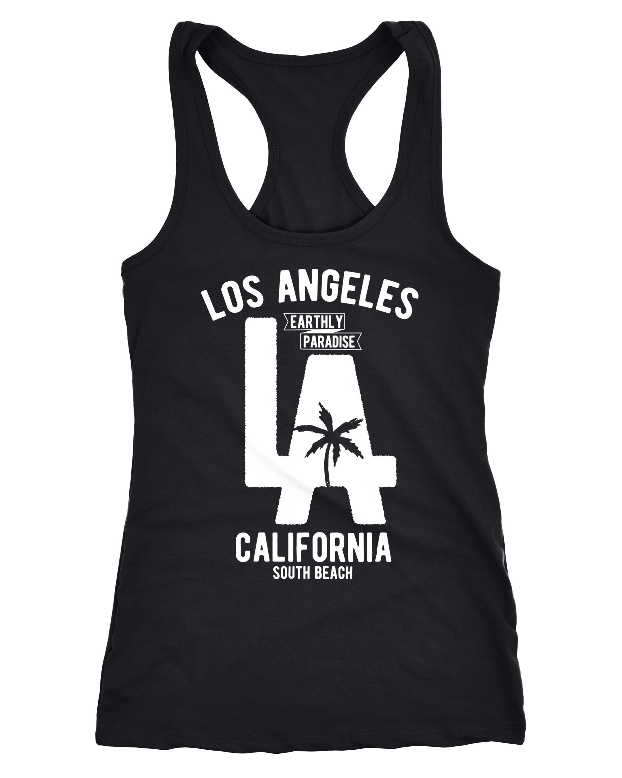 Neverless Tanktop Damen Tank Top Los Angeles California LA Palme Racerback Tanktop
