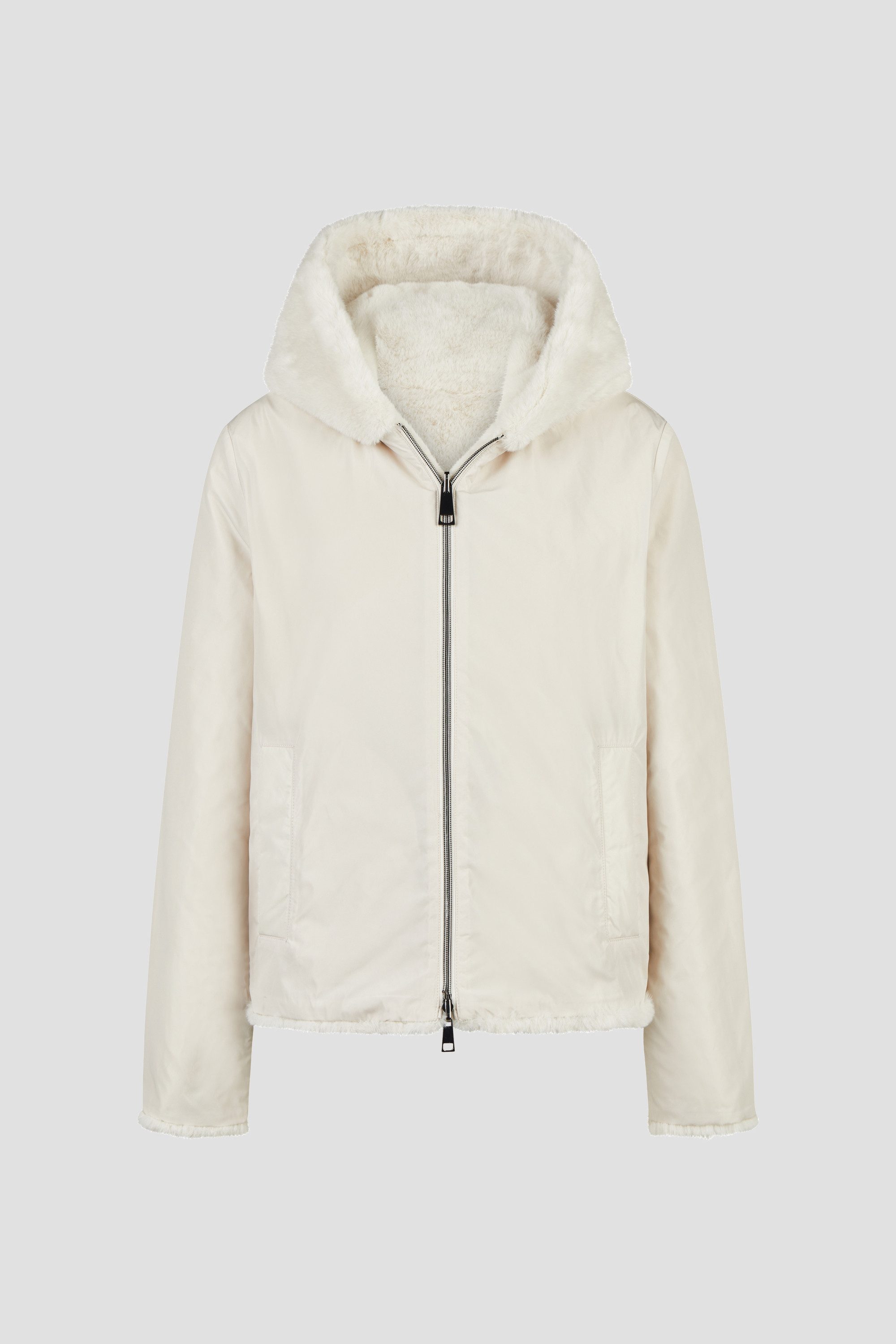 Barbara Lebek Wendejacke kuschelige Damenjacke mit Fellimitat / glattem Oberstoff