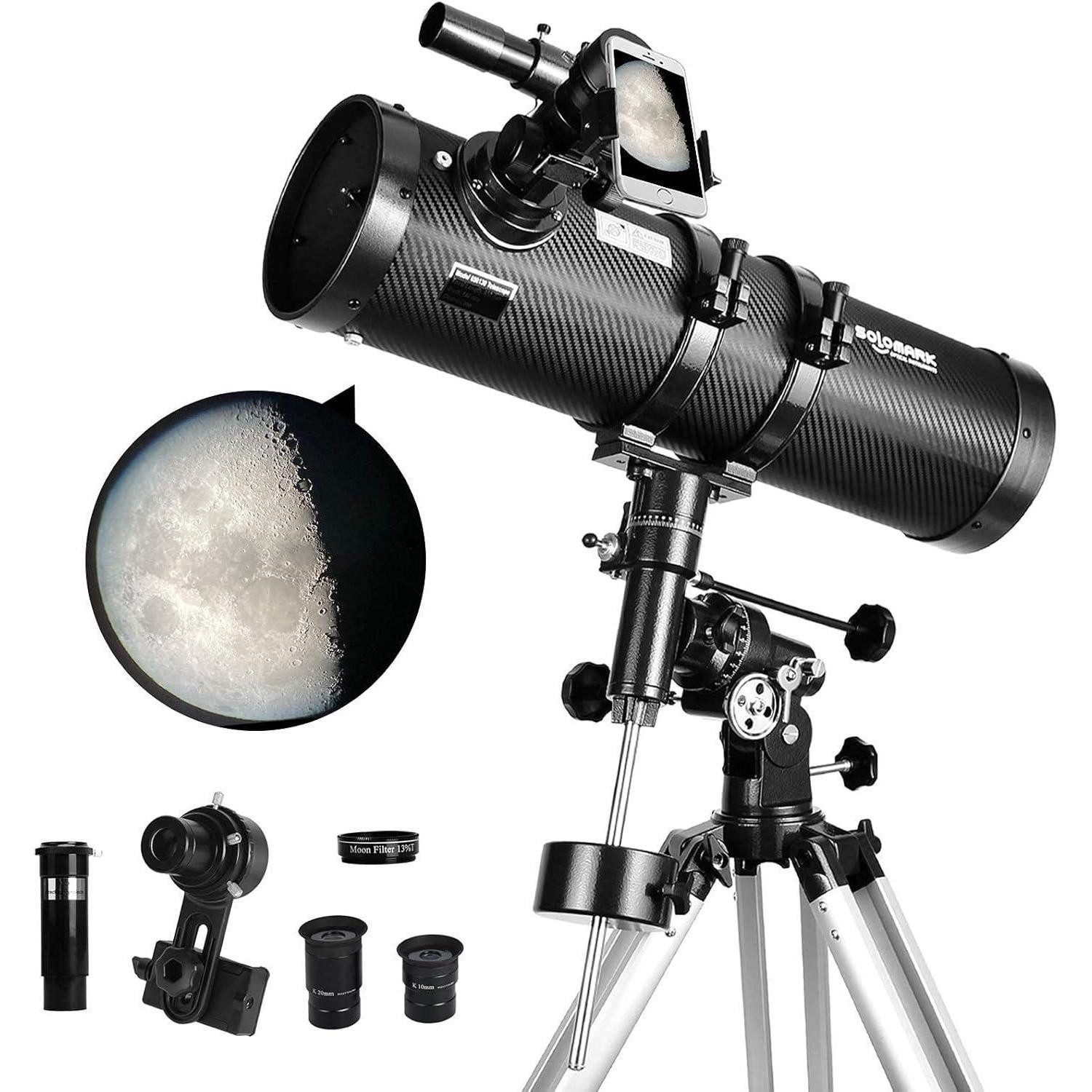 LuxusKollektion Spiegelteleskop nach Newton Teleskop 130EQ Newton-Reflektor für Astronomie mit Zubehör