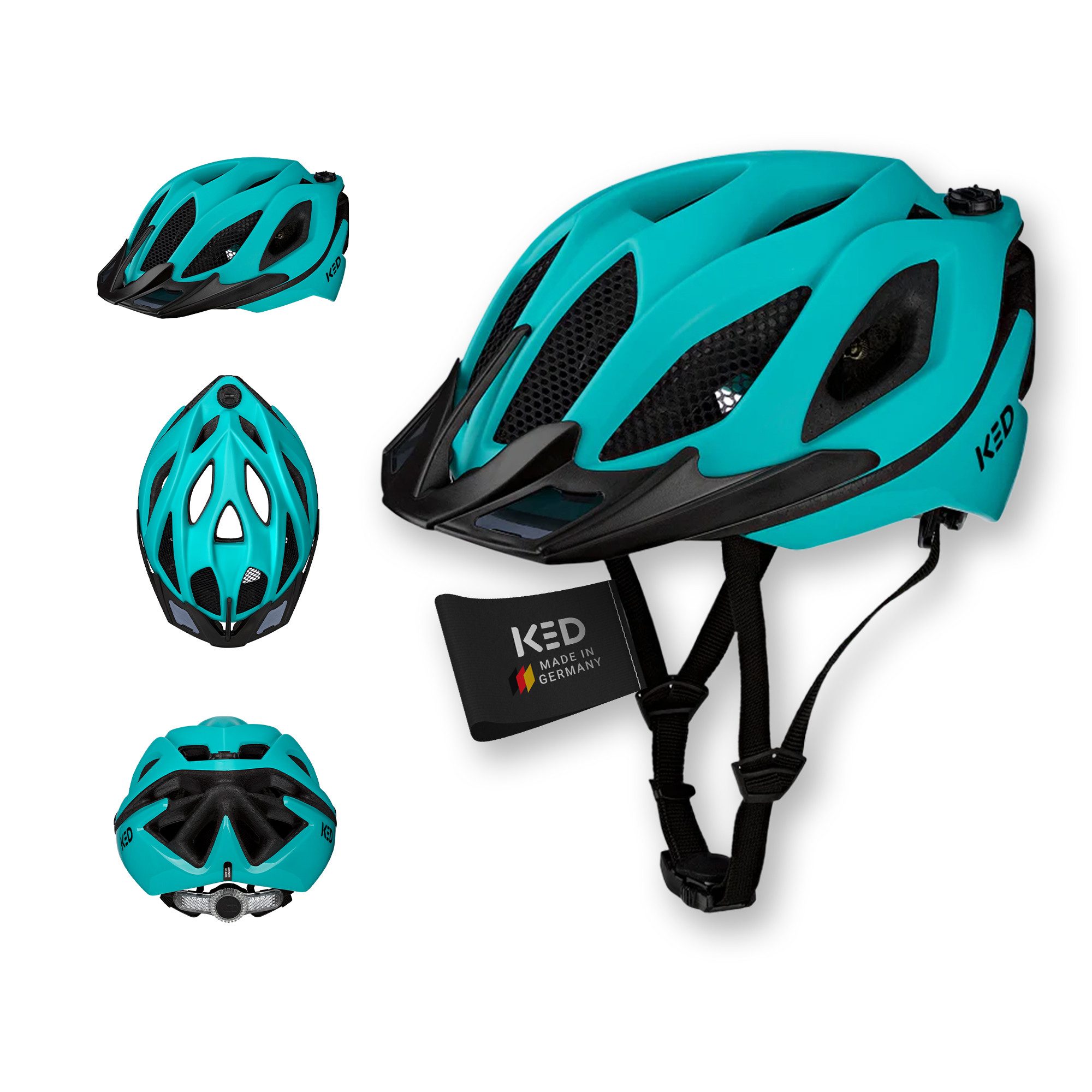 KED Fahrradhelm Spiri II Trend Allround Helm, LED Licht Und Reflektor, Optimierte Belüftung
