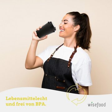 wisefood Mehrwegbecher Mehrwegbecher ohne Deckel 300ml (12oz) schwarz, PP, (1-tlg)