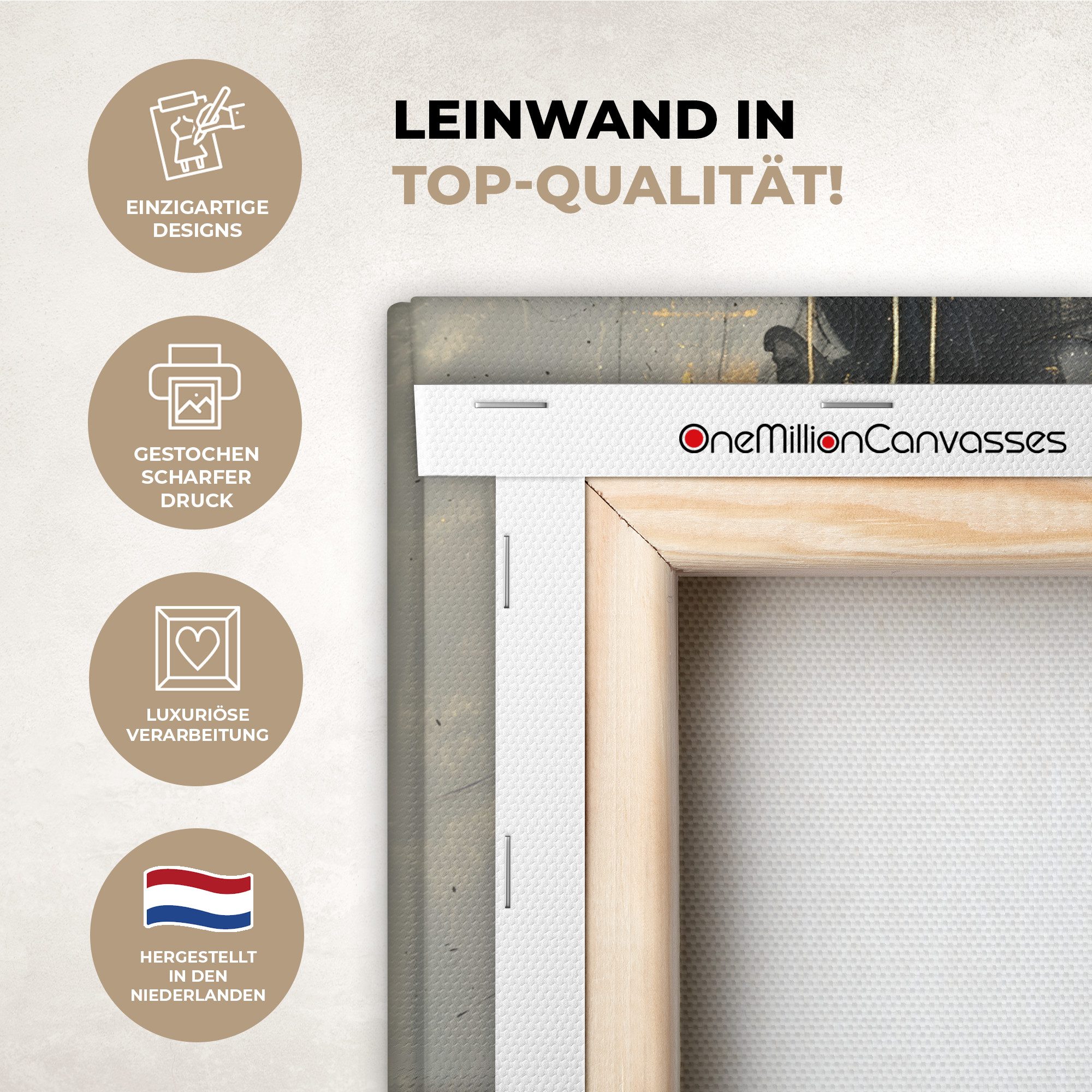 OneMillionCanvasses® Leinwandbild Frau - Kunst - Gold - Abstrakt - Glamour, Fotodruck (1 St), Leinwand Bilder Klein, Wand Dekoration Aesthetic 30x20 cm