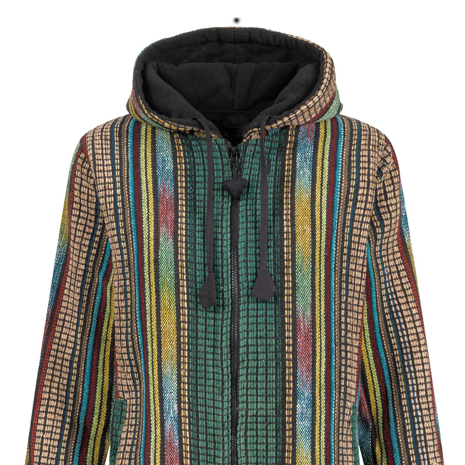 KUNST UND MAGIE Langjacke Damen Gheri Jacke Kurzmantel Kapuze -Hippie Goa Boho Damen Mantel