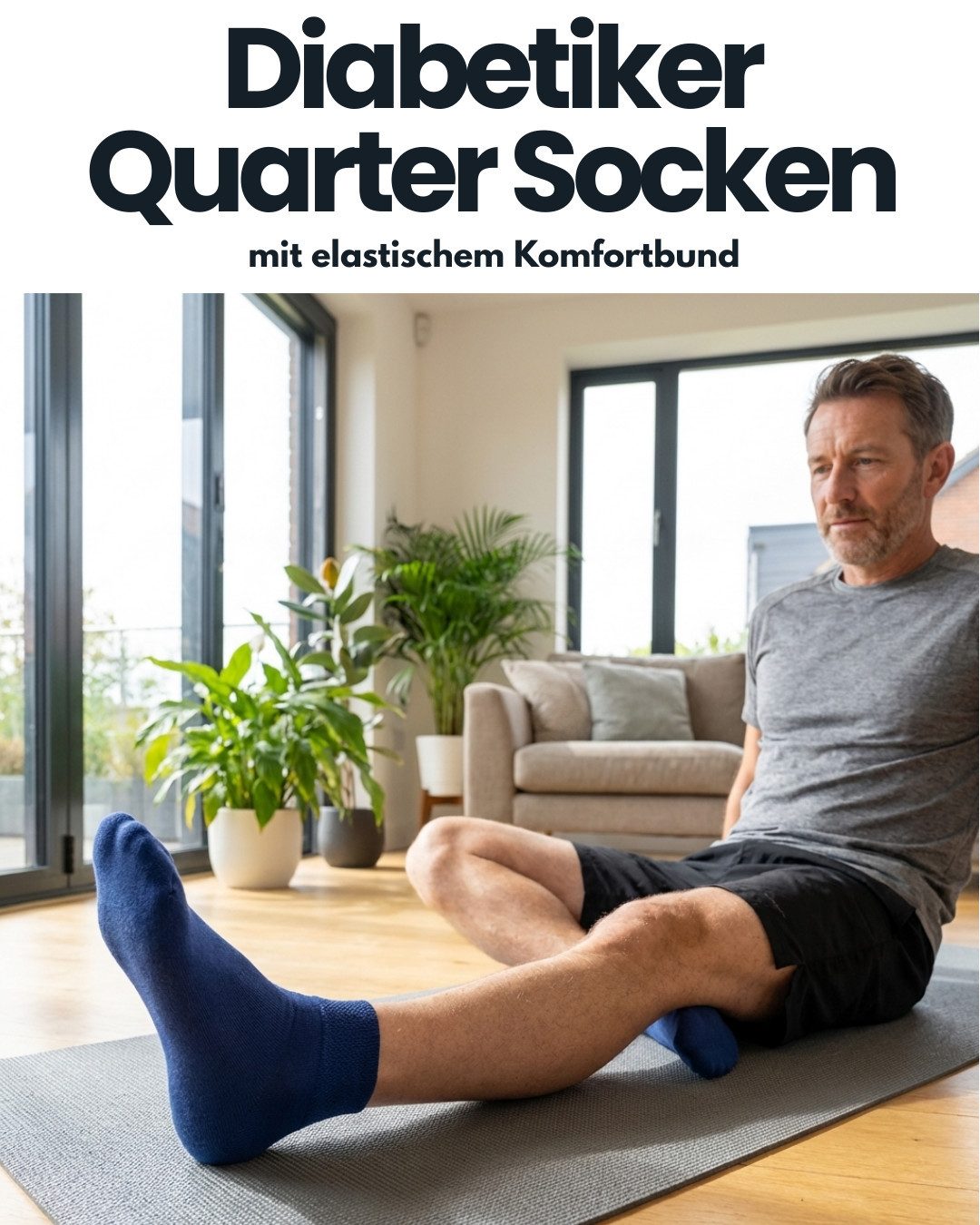 sockenkauf24 Diabetikersocken kurz ohne Gummibund & ohne Naht Quarter Diabetiker Socken Baumwolle (Set, 10-Paar) Diabetiker Socken mit Komfortbund ohne Gummi für Damen & Herren