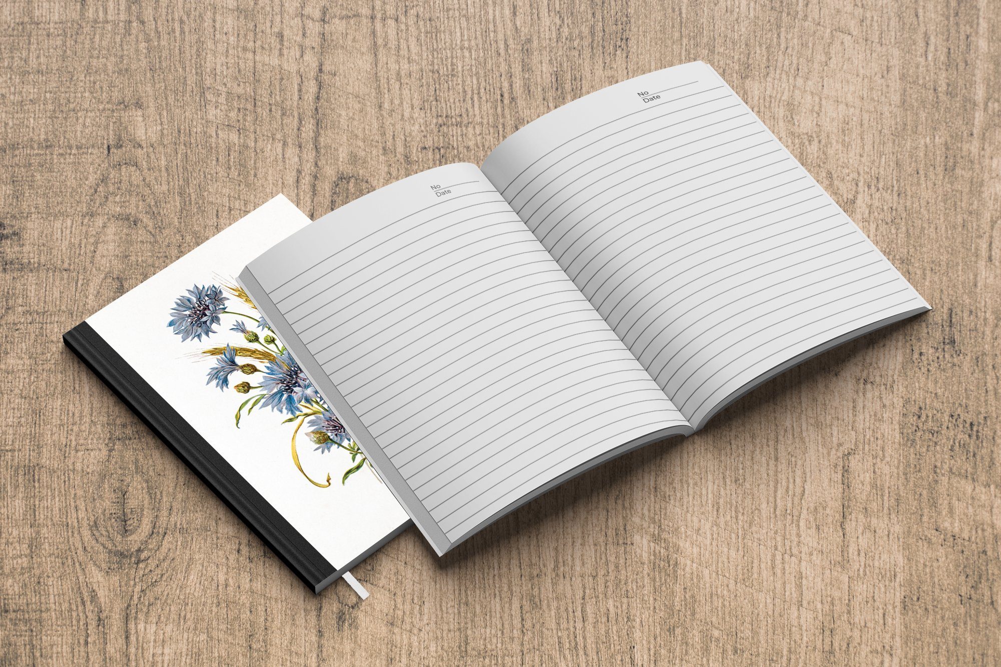 Korns, A5, Eine Kornblume und Notizheft, Merkzettel, MuchoWow eines Illustration Journal, Notizbuch einer Seiten, 98 Haushaltsbuch Tagebuch,