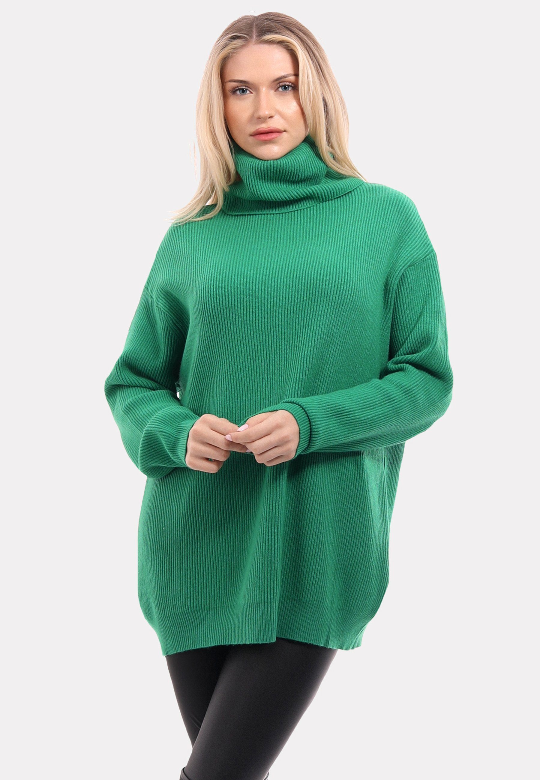 YC Fashion & Style Rollkragenpullover "Chic " Turtleneck Sweater (1-tlg) in Unifarbe grün