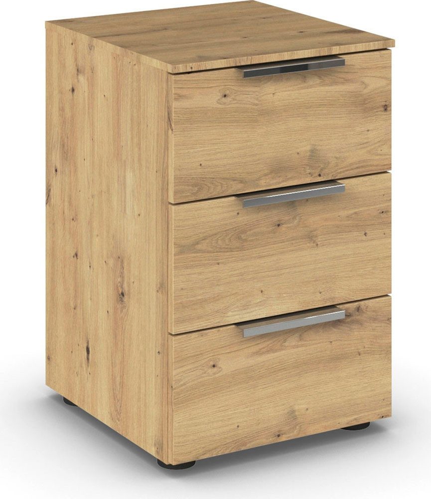 rauch Nachtkommode Nachttisch Nachtschrank Nachtkonsole FLIPP (Breite 40 cm), mit 3 Schubladen und Soft-Close-Funktion
