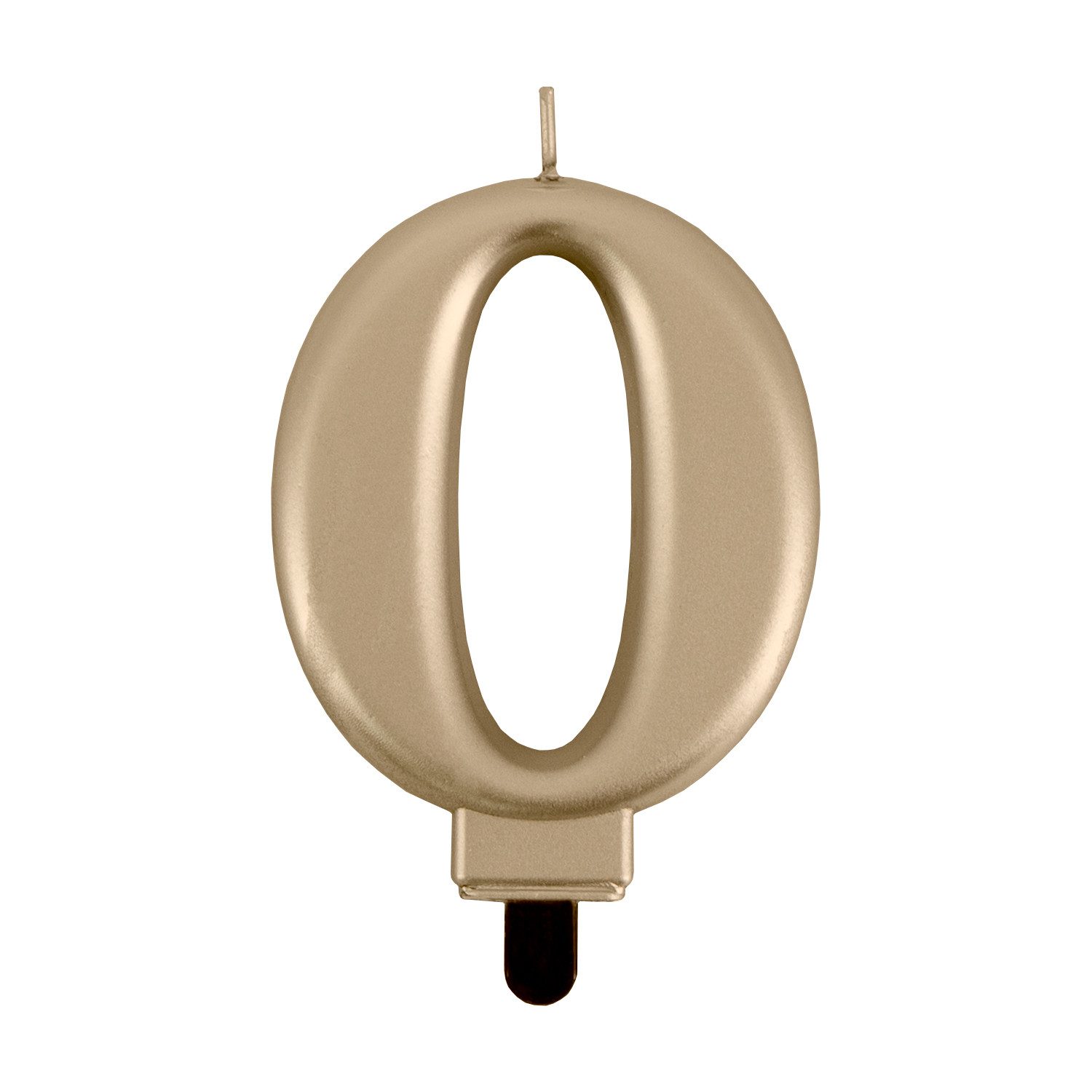 Party Factory Geburtstagskerze Geburtstags-Kerzen metallic gold Nr. 0 – elegante Zahl-Kerze