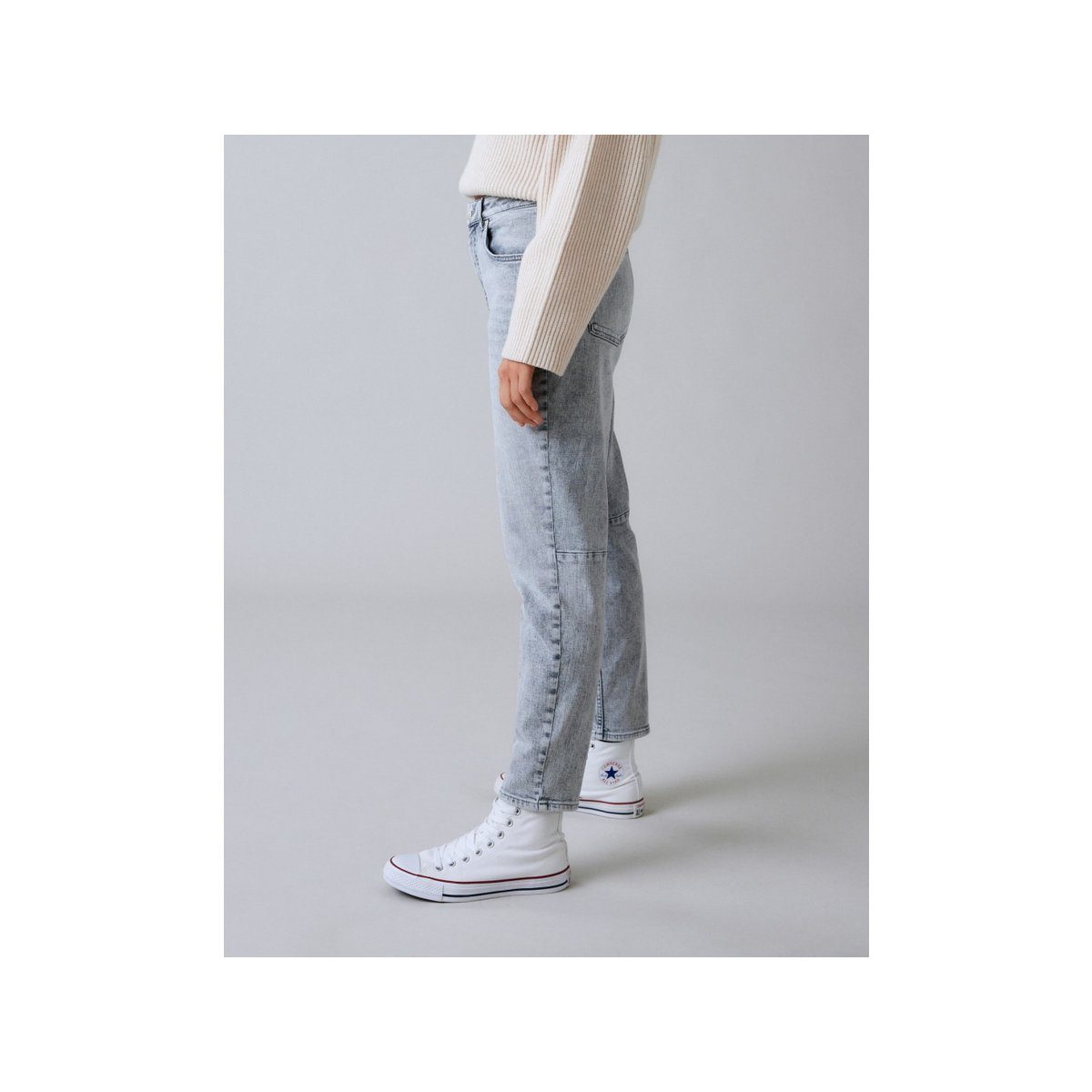 grau 5-Pocket-Jeans (1-tlg) OPUS